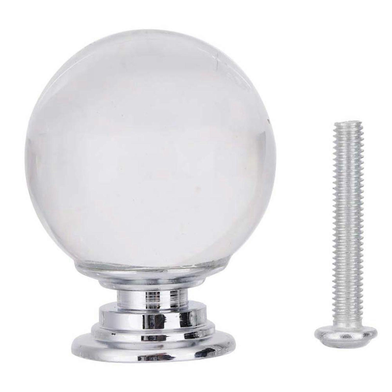 1PCS 30mm Ball Shape Crystal Glass Pull Handle Cabinet Drawer Cupboard Knob