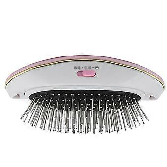 New Negative Ion Anti static Hairbrush Portable Electric Scalp Massage Comb Pink