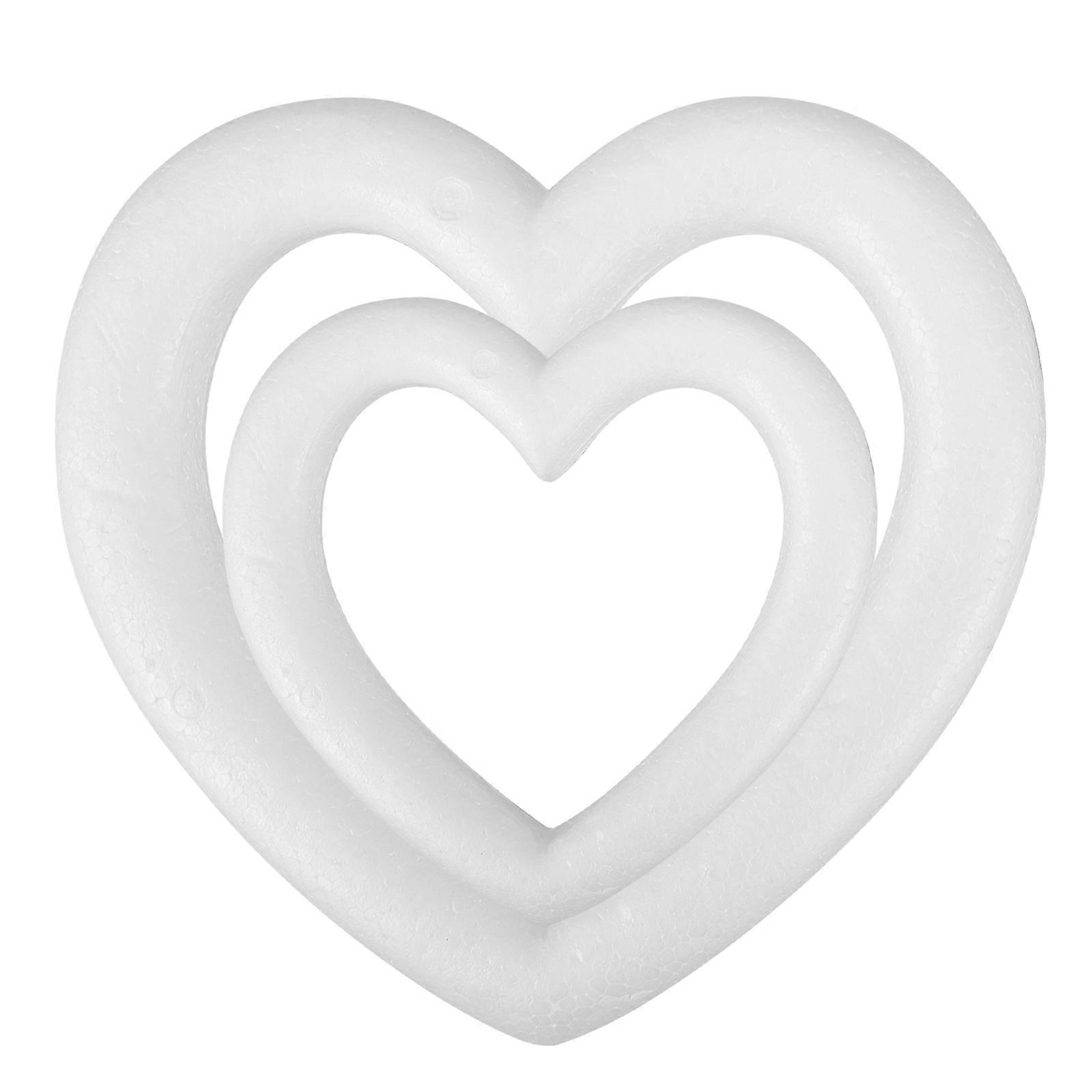 White Foam Heart Shaped Molds for Decoration DIY Craft 4Pcs Set