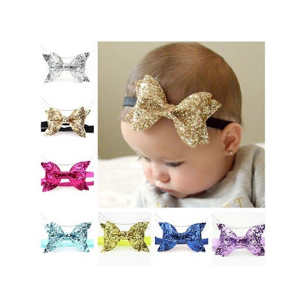 Bowknot Headbands for Babies Sequin Headband with Bow Hair Band