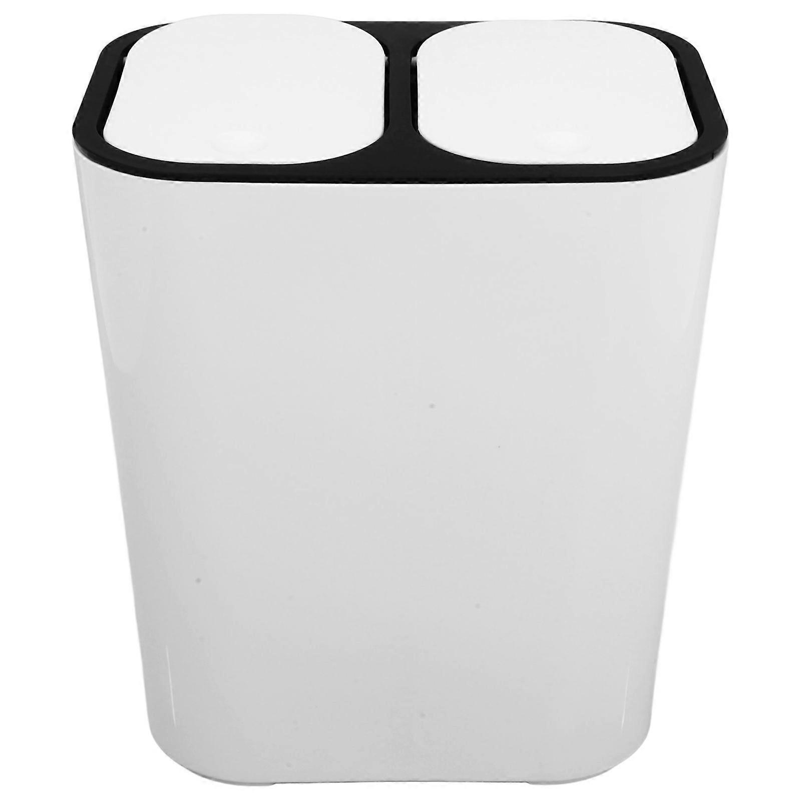 Double Compartment Rubbish Bin Kitchen Trash Can Garbage Bin Garbage Dry Wet Separation Can