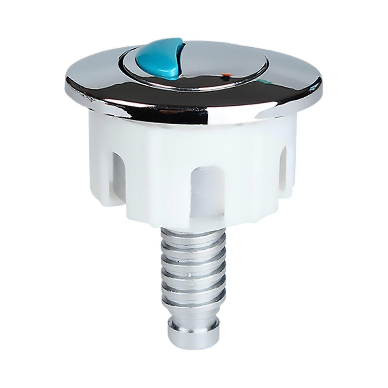 Toilet Tank Push Button Round DoubleAction Flush Button, Rustproof WireControl Replacement for Toilet Silver