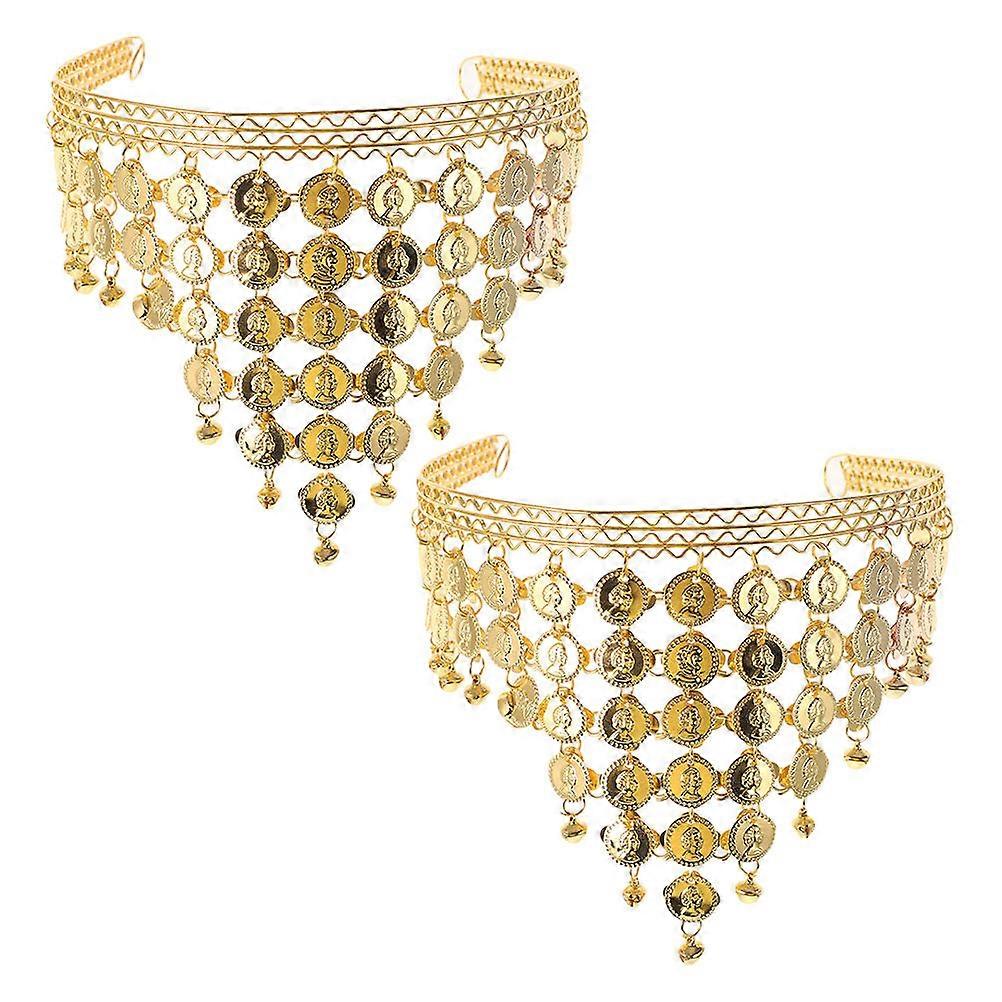 Elegant Golden Sequin Head Chain Accessory Designed For Dance Enthusiasts Perfect For Photography Sessions And Costume Parties 8 Pcs