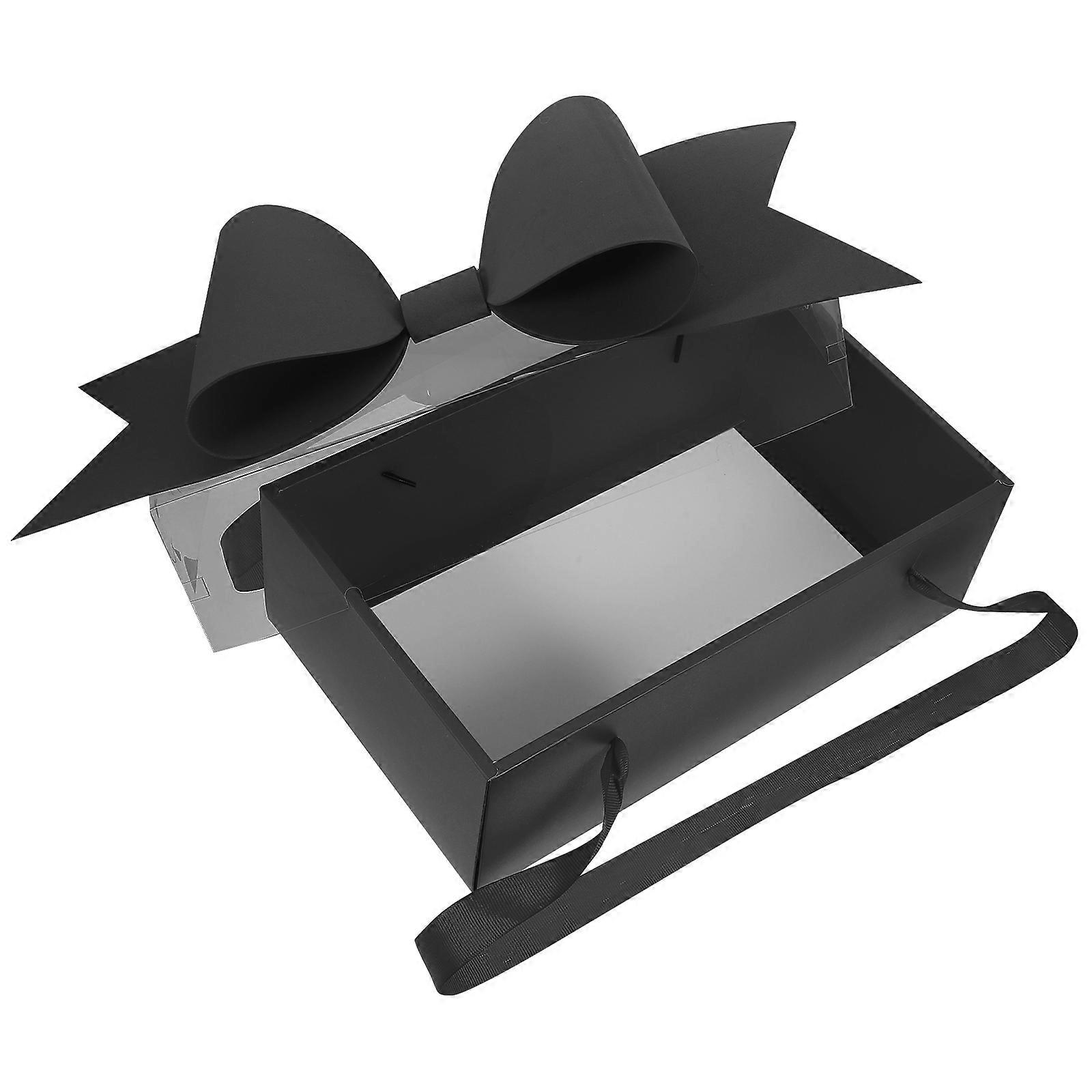 Present Box Handheld Gift Packing Box Photo Prop Easy To Carry With Handle 1Set