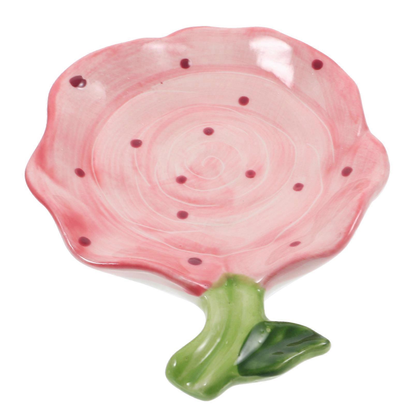 Ceramic Soap Dish Multi Color Flower Shape Storage Holder For Household Users 1Set