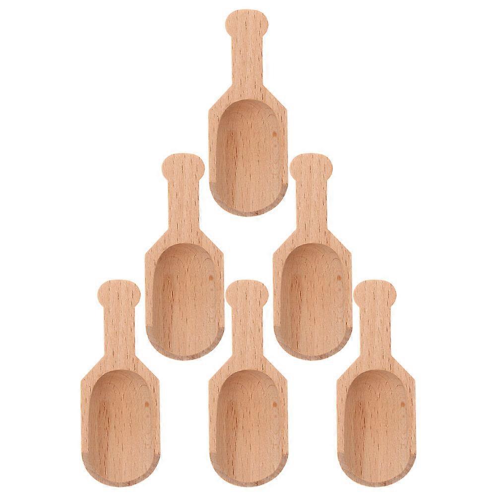 Tea Scoop Spoons Multi Function Measuring Household Users Small Spoon Shape Light Yellow 6Pcs