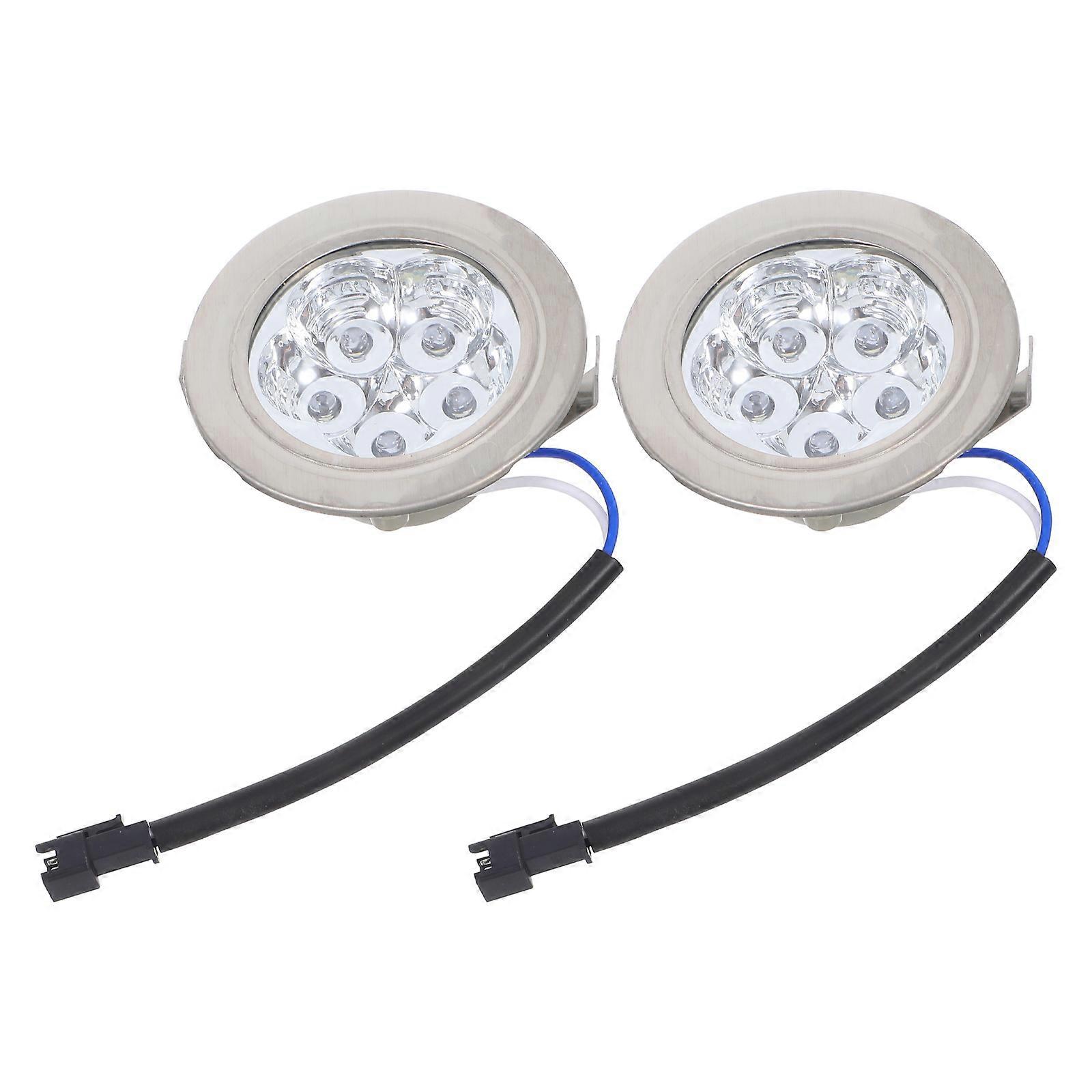 Bright Illumination LED Range Hood Light Bulbs For Kitchen Appliance 2Pcs Modern Round Design Energy Efficiency Easy Replacement