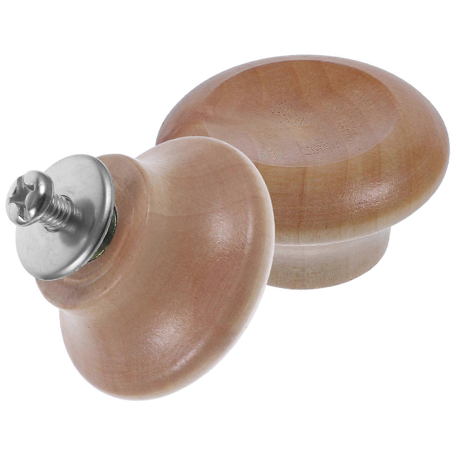 Lid Top Replacement Knob Wooden Pot Lid Handles Insulation Comfortable Grip 2Pcs