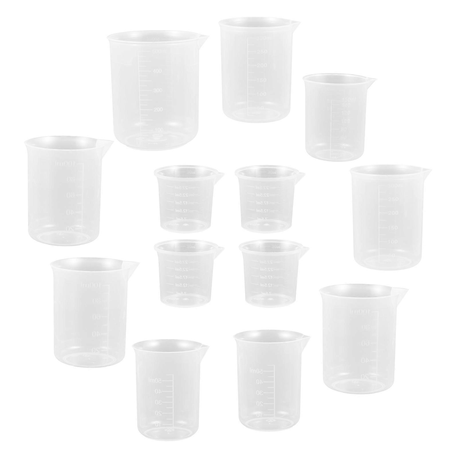 Laboratory Equipment Plastic Measuring Beakers Suitable For Laboratory And Kitchen Occasions 4.2X3.9X14.3In Transparent 120Pcs