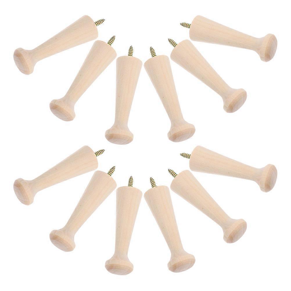 Wooden Screw-on Hooks for Hanging Hats with 36Pcs Solid Wood Peg Rack