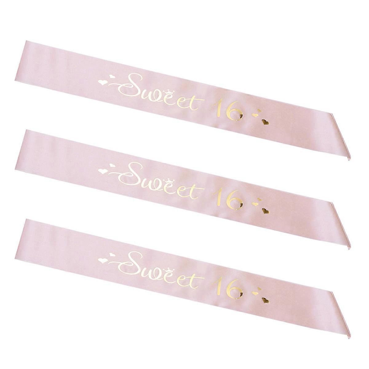 Happy Birthday Sash Single-Layer Etiquette Bands Multi Color Party Decor for Teens 3Pcs