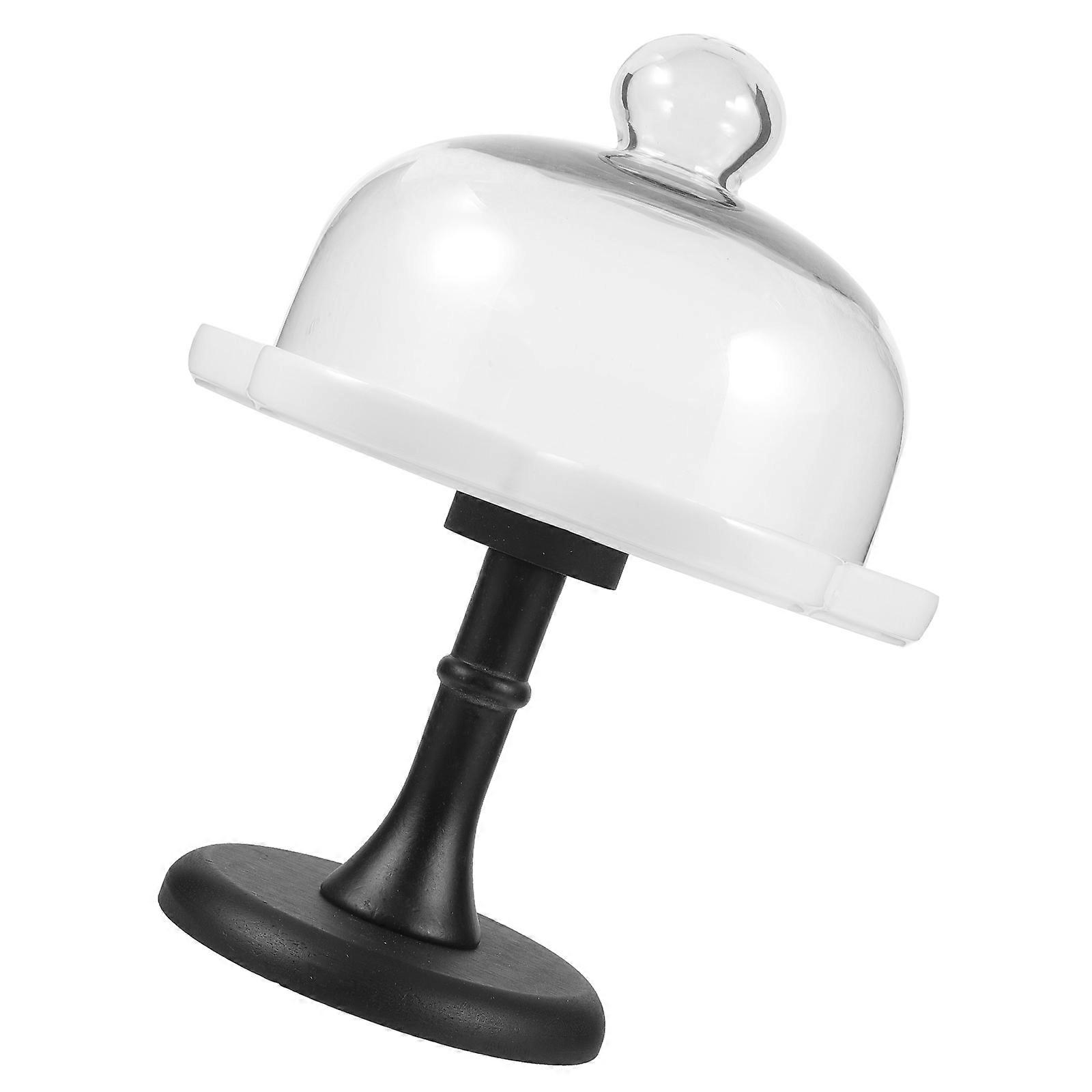 White Cake Display Stand With Lid Perfect For Christmas Celebrations And Other Occasions Round Footed Design 8 Inches Diameter 1Set