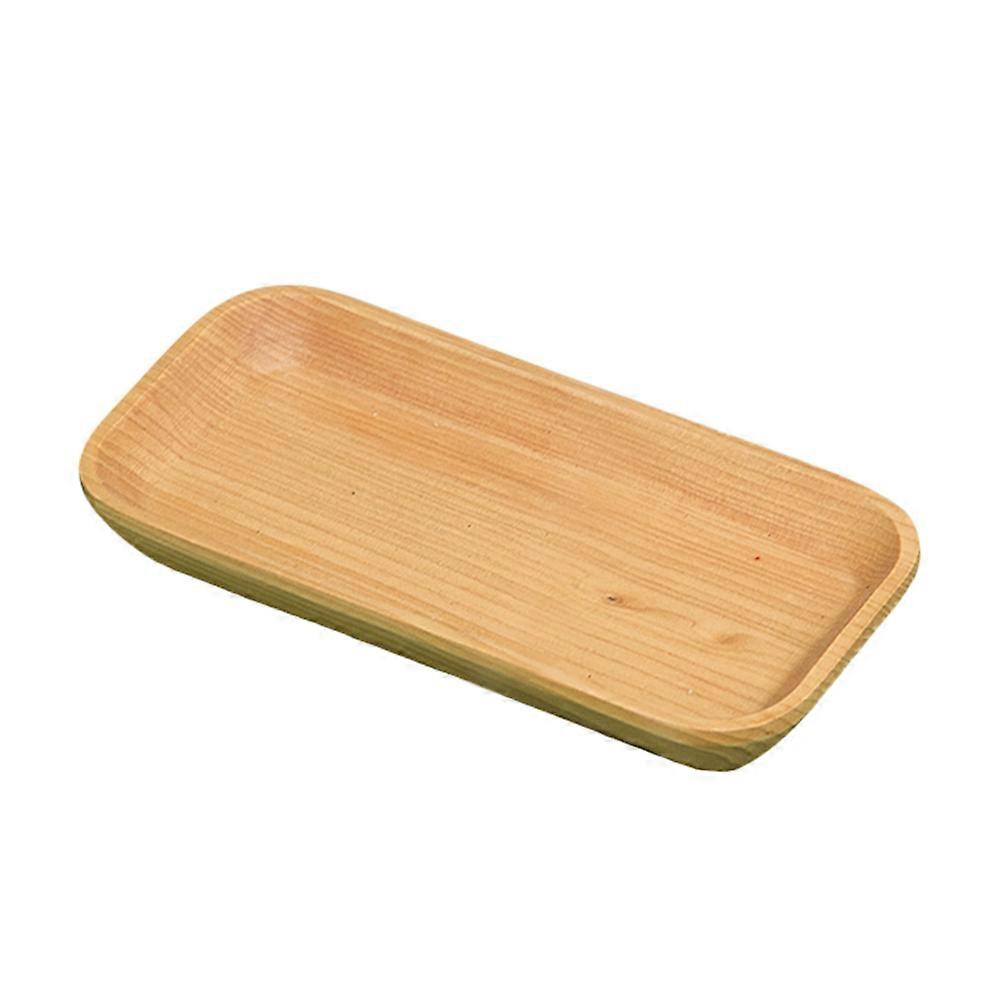 2Pcs Wooden Mini Tray Food Serving Natural Rectangular Plates for Home