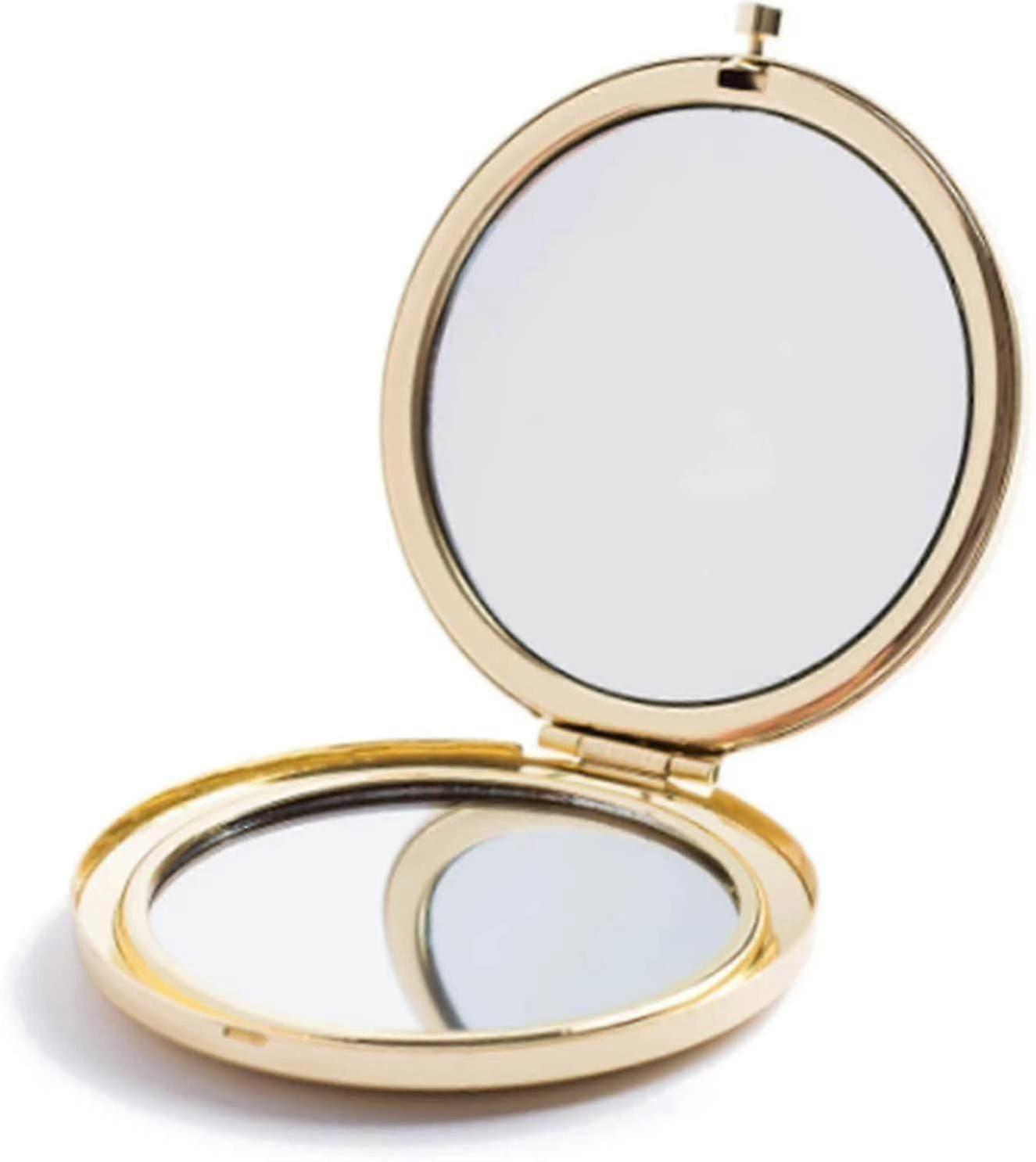 Magnifying Compact Mirror for Purses: Folding Double-Sided Travel Makeup Mirror Ideal for Pocket and On-the-Go