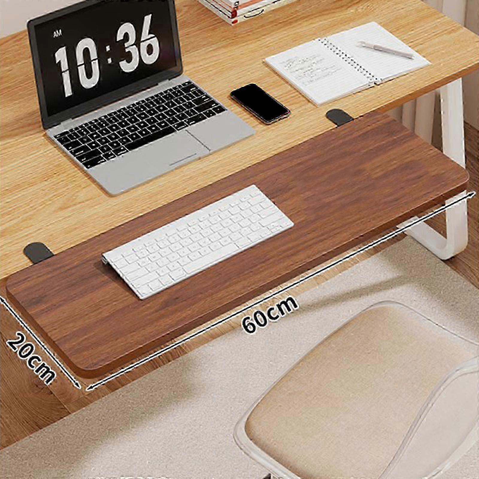 Clamp On Desk Shelf Desk Extender Tray Table Desk Arm Rest Clamp On Keyboard Tray for Office and Home White