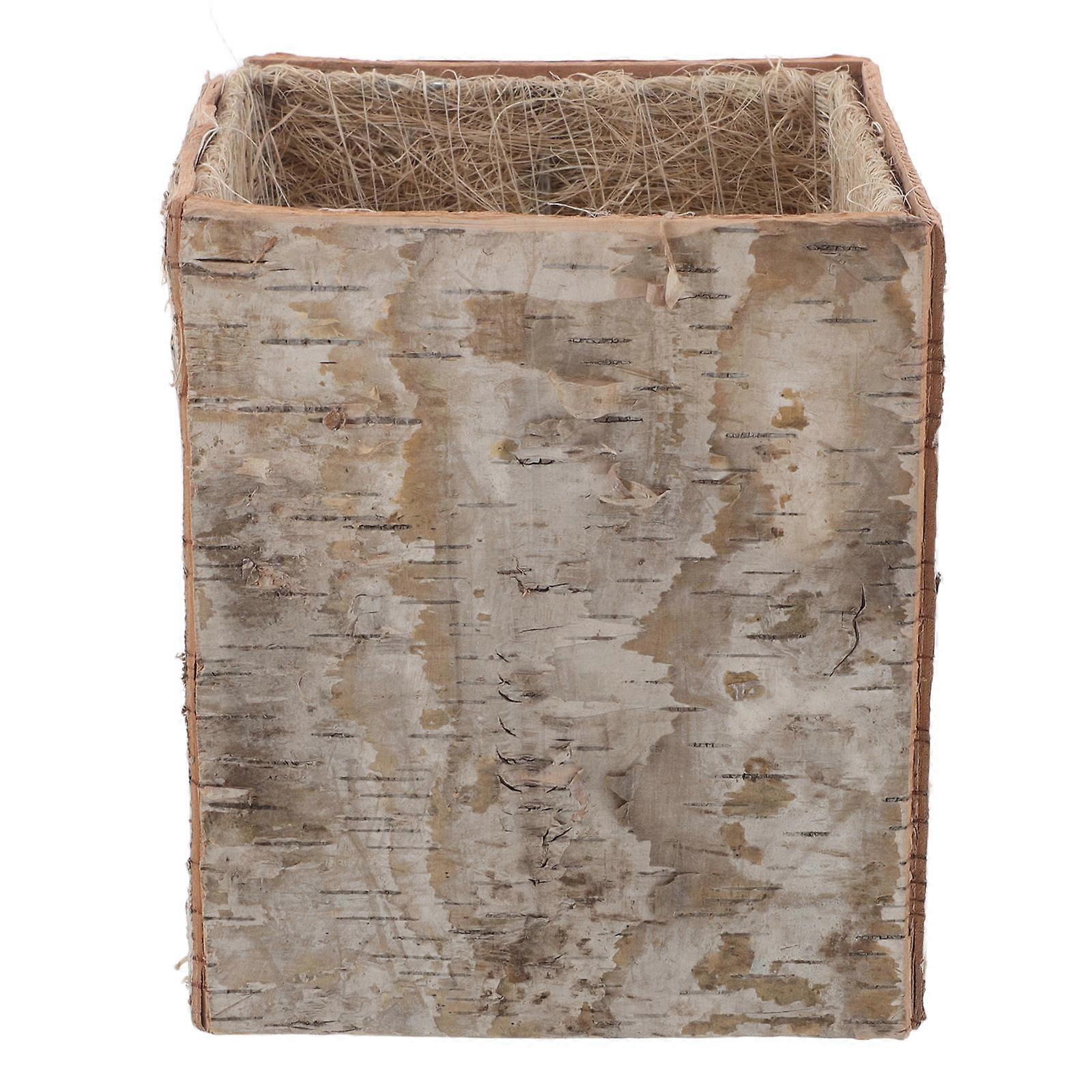 Wood Bark Flower Pot for Flower Arrangement Rustic Planter