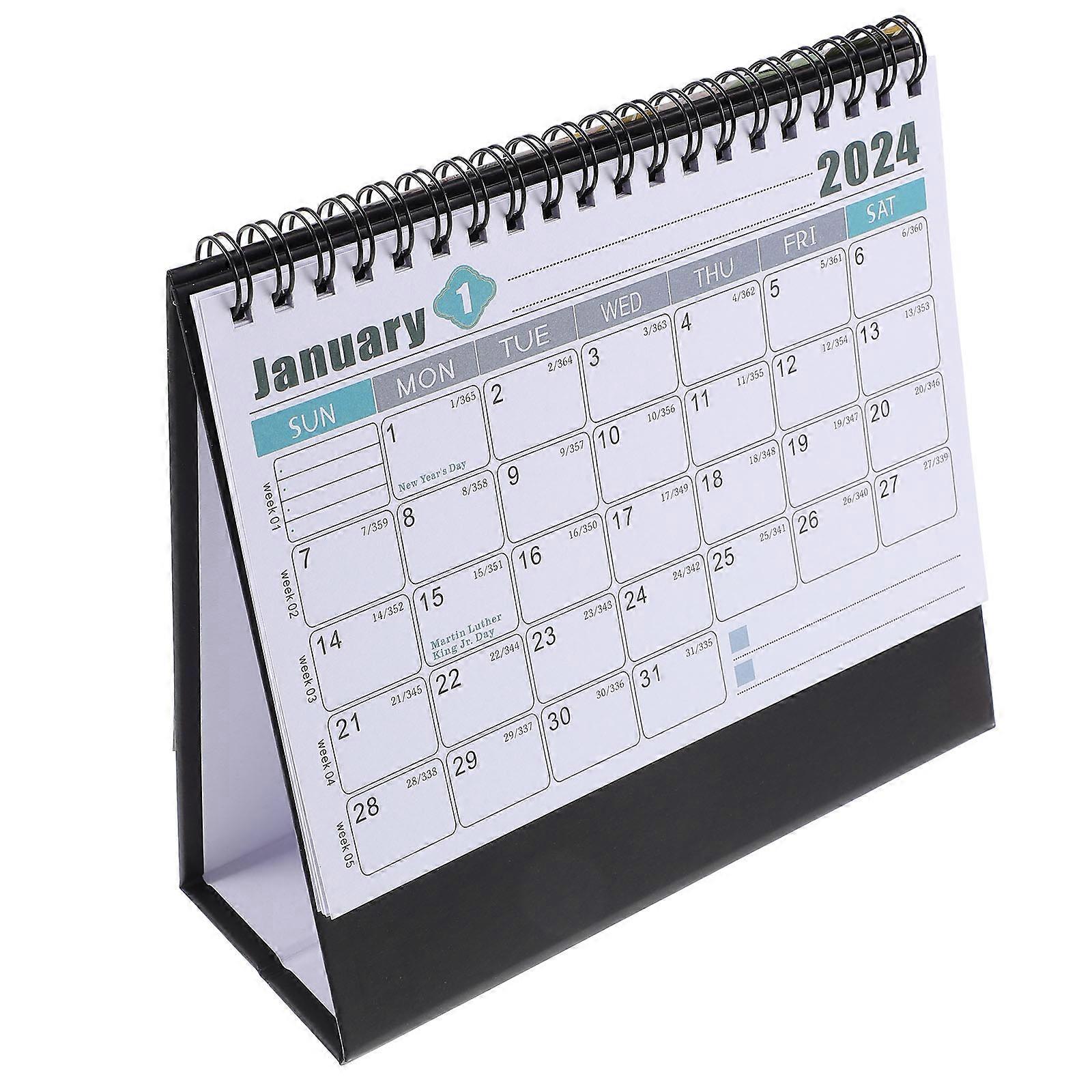Office Desk Calendar 2024 Paper Standing Calendar for Daily Use 3Pcs