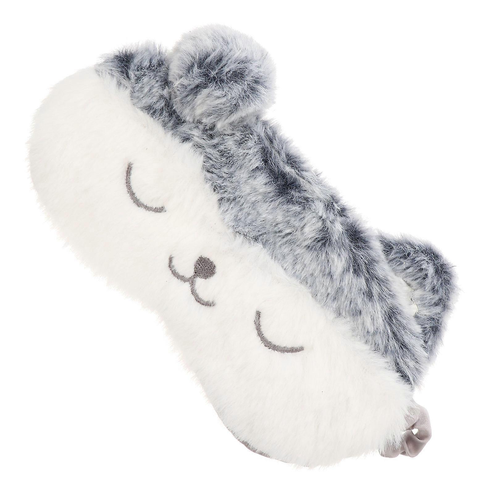 Sleep Eye Mask For Men Plush Animal Shape Light Blocking Trains 7.9×4.3×0.4in 1Set