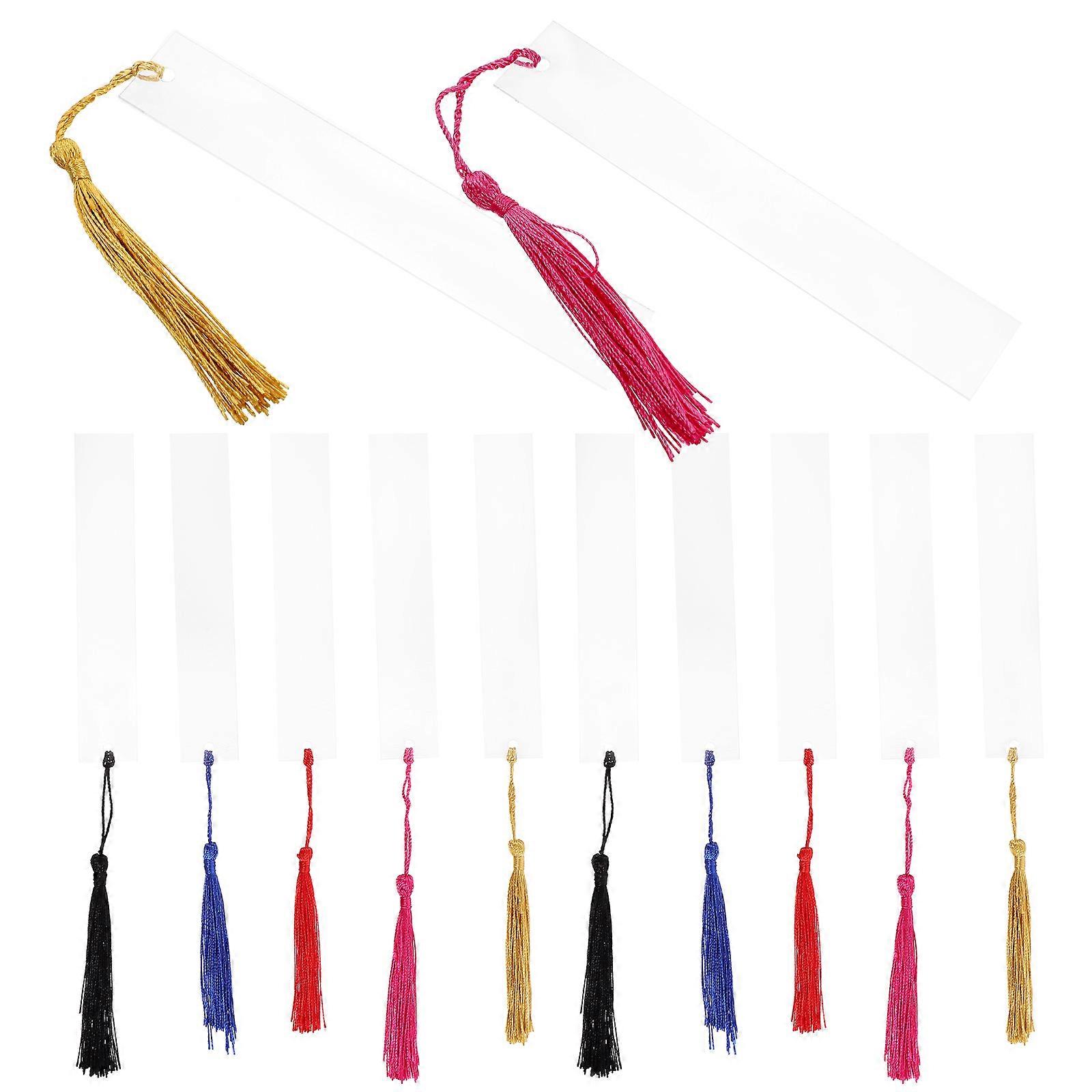 Tassel Pendant Bookmarks 3 Sets Engaging Design For Friends Daily Reading Clear Acrylic Practical Functionality