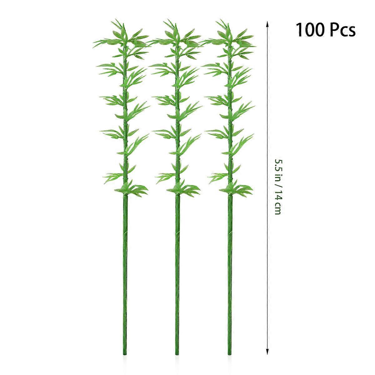 Model Trees With Base 100Pcs Bamboo Tree Shape Green Mini Scenery Trees For Architectural Models Landscape Decoration 1:75 Scale