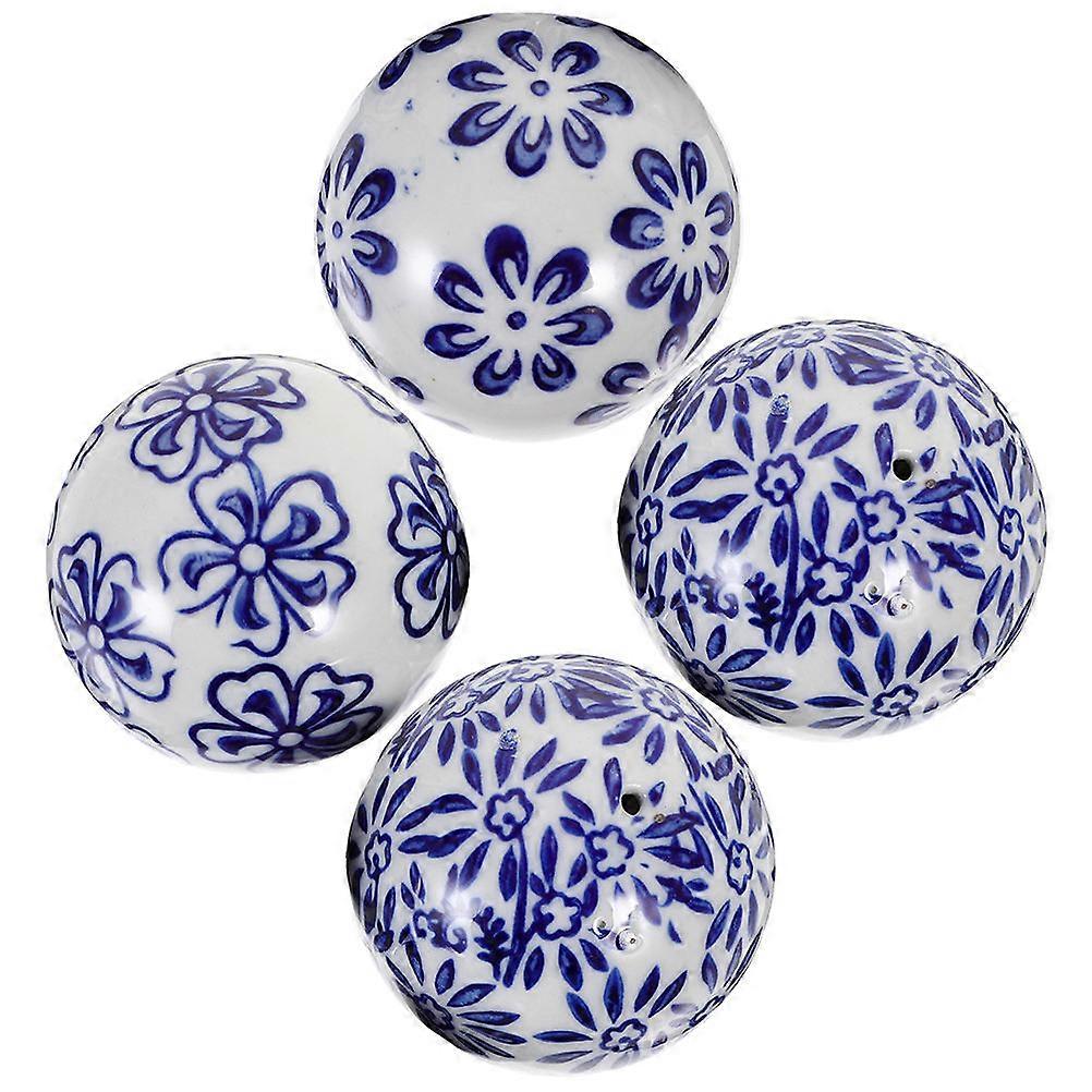 Blue Underwater Floating Balls Ceramic Aquarium Decor 8Pcs
