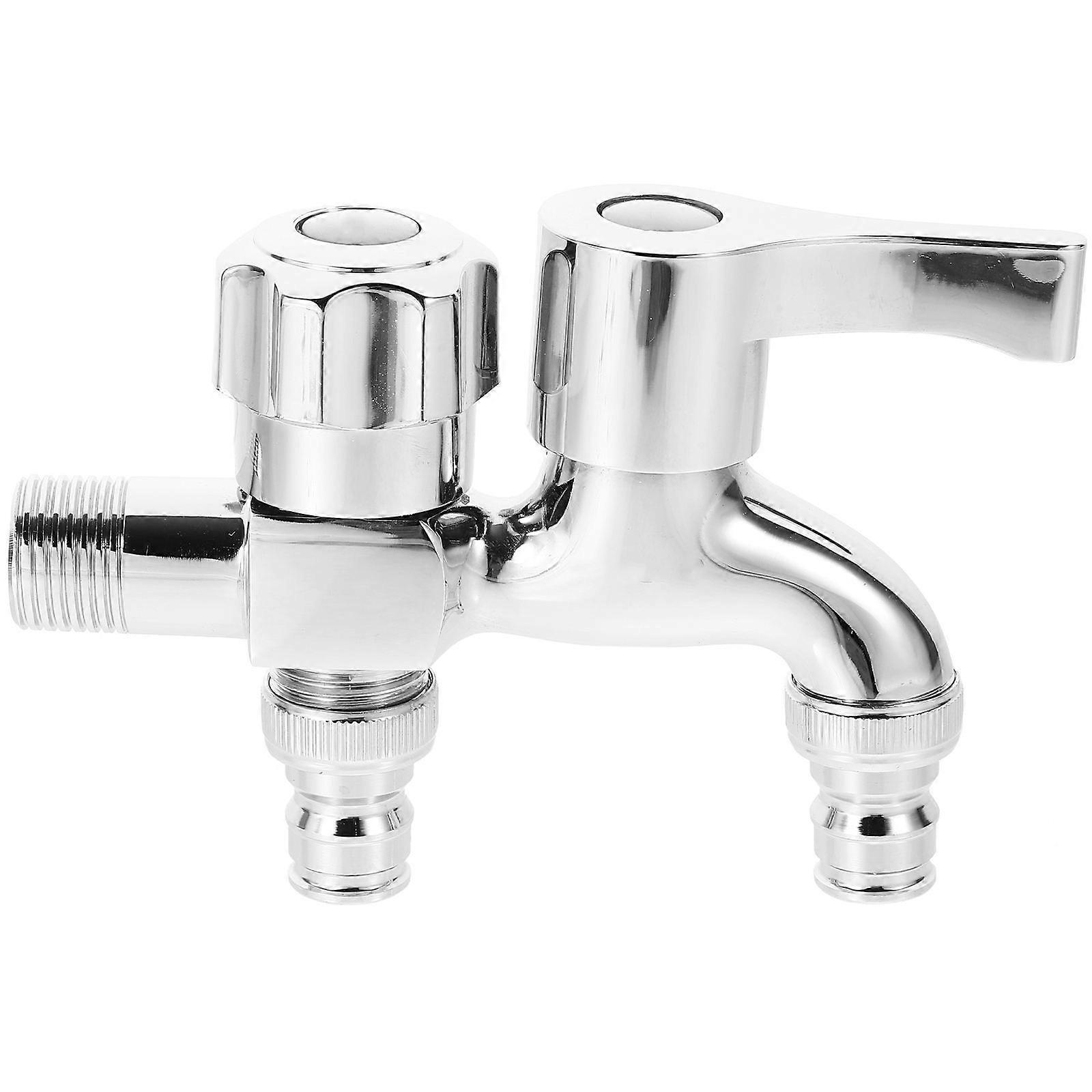 Robinet de salle de bain en alliage de zinc argenté à double usage, 3 pièces, pour usage domestique