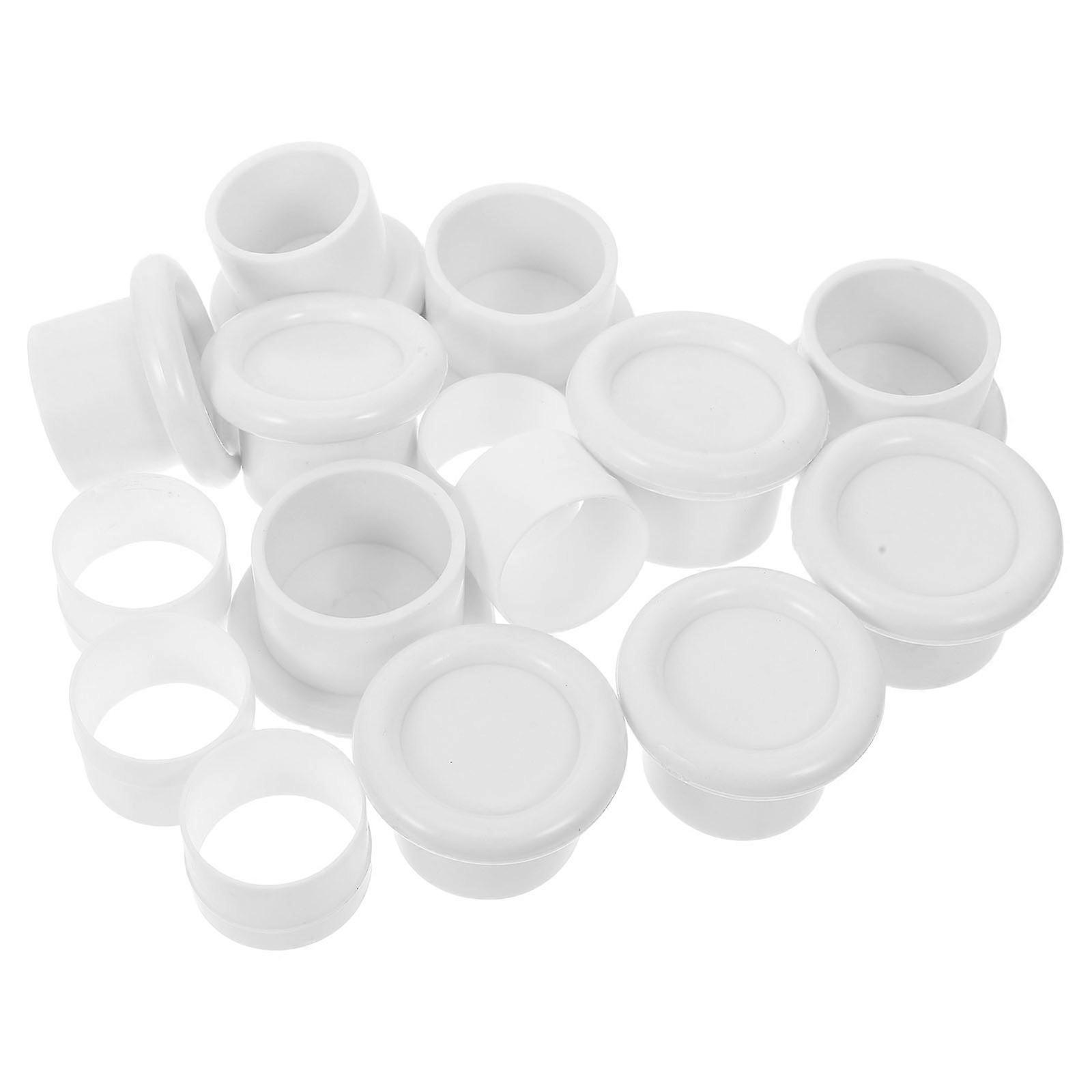 Decorative Curtain Rod End Caps For Window Treatment 10 Sets 32mm White Plastic Easy Installation For Living Room