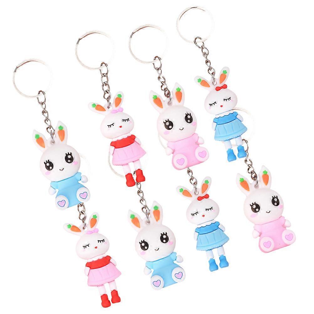 Key Ornament Bunny Shape for Decoration Use 8Pcs Assorted Pendants