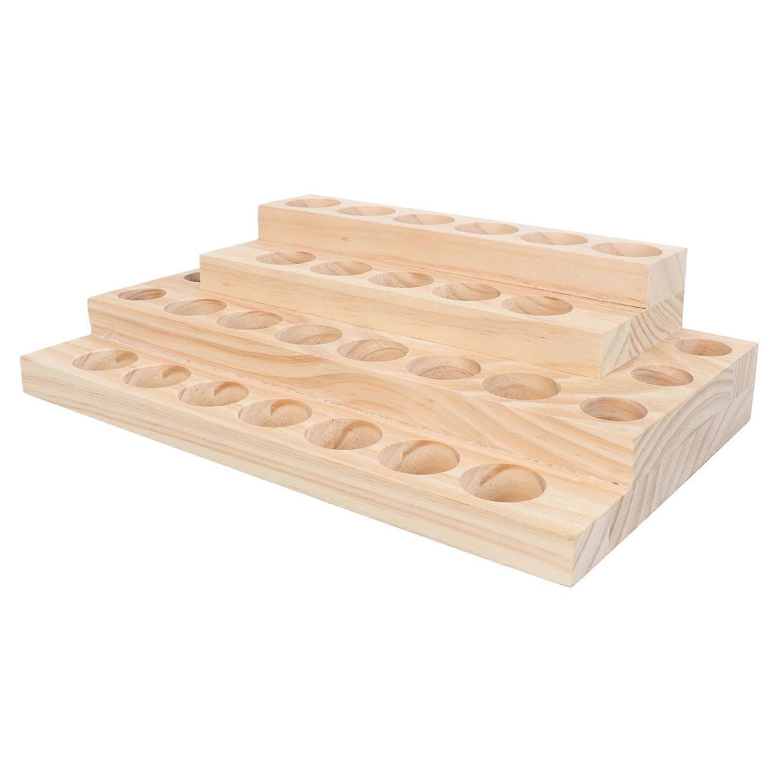 Essential Oil Storage Box for Display 2Pcs Wooden Four-Layers Holder