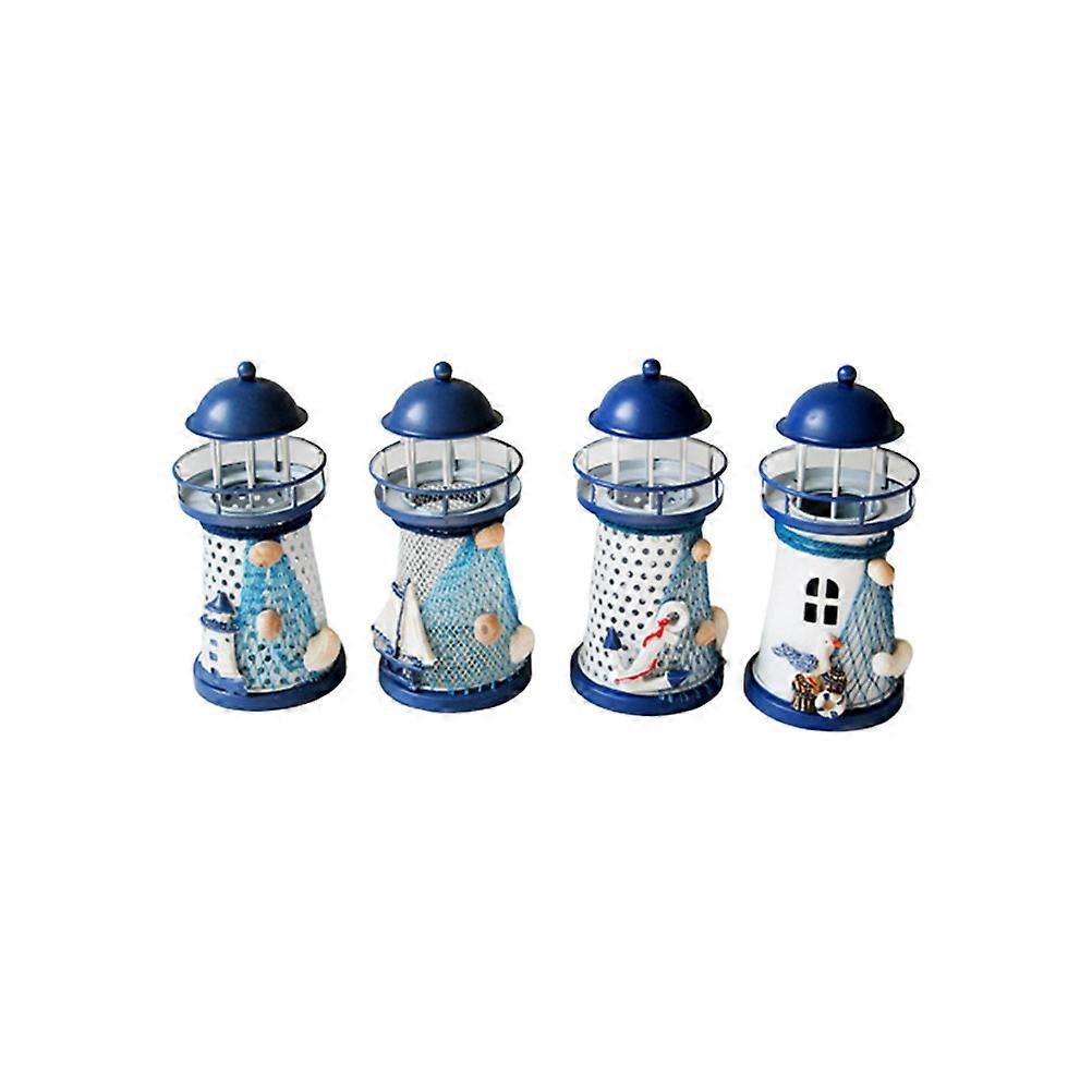Iron Lighthouse Decor Mediterranean Style for Desktop Use 8Pcs Pack