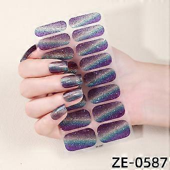 Flash-Katzenaugen-Nagellackfolie Nagelaufkleber Zwiebelpulver Nagelaufkleber Nagelaufkleber ZE-0587 bloßes Stück + Nagellack