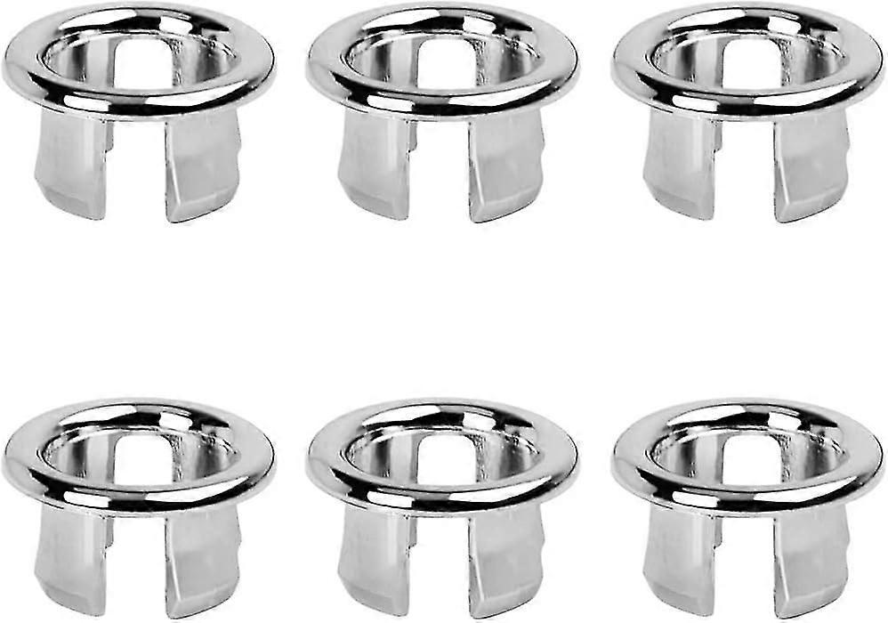 6 Pcs Sink Overflow Cap Round Sink Overflow Ring Bath Overflow Cover Round Basin Overflow Trim Sink Hole Cap Drain Cap For Kitchen, Bathroom, Bathtub
