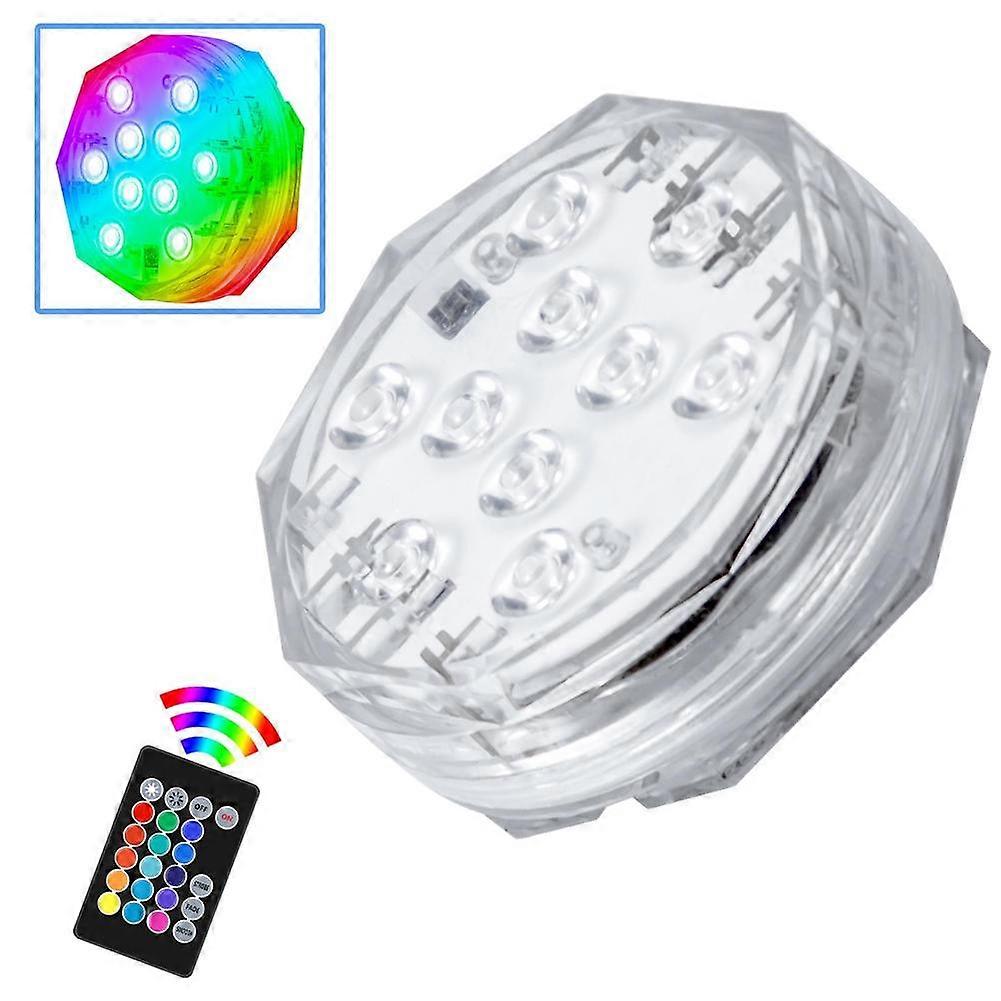 Colorful Remote Control Swimming Diving Light with 10 LED Beads IP68 Waterproof for Underwater Illumination