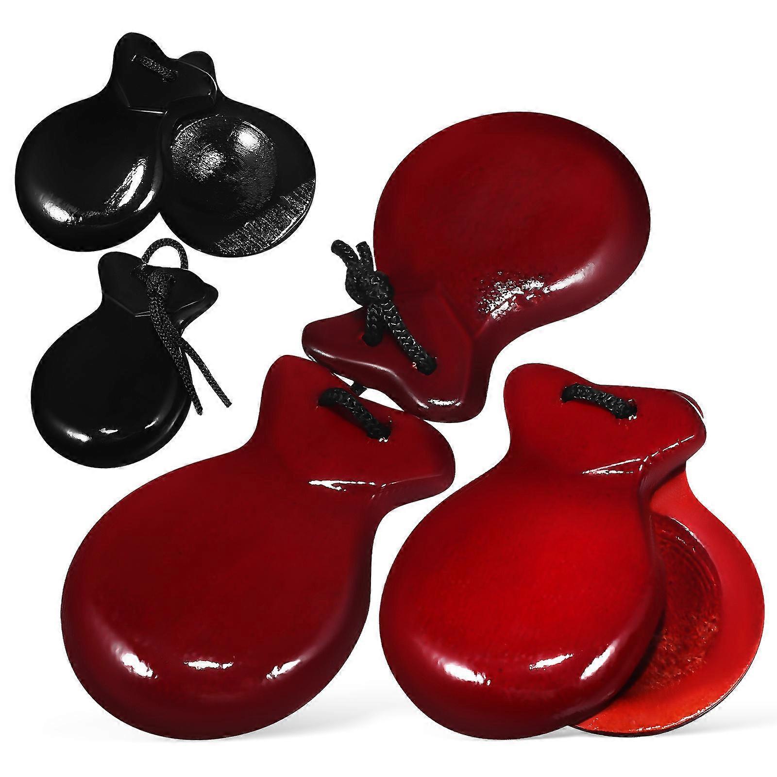 Wooden Castanets Spanish Castanets for Playing 4Pairs Durable Instrument