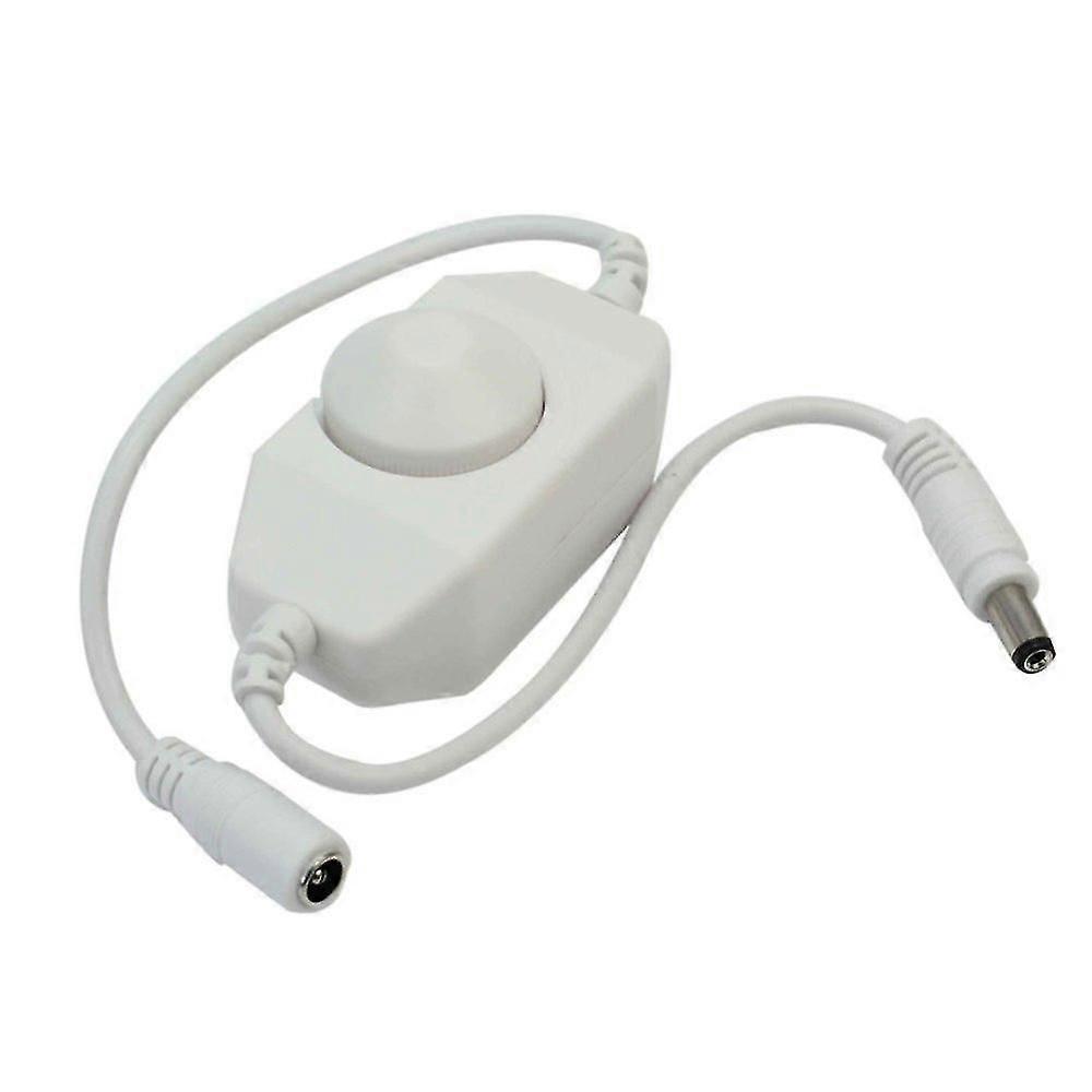 Mini Inline Dimmer For Led Strips Lights Rotary Brightness Switch With Dc Plug Jack 12-24v 6a Max (pwm White)