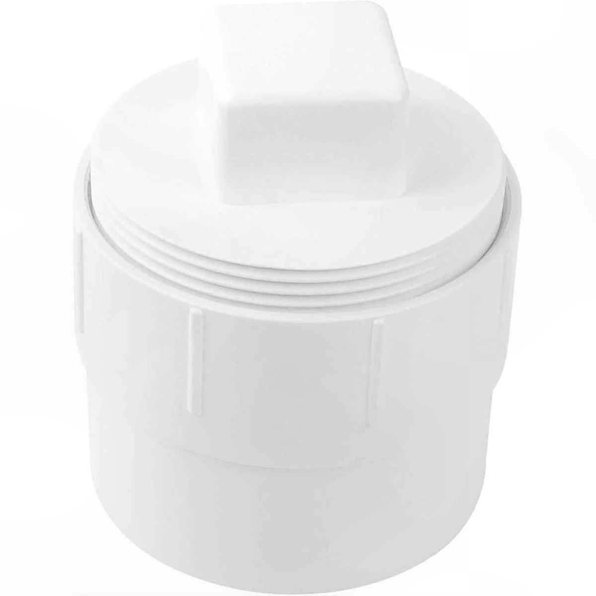 3-inch PVC Sewer Cleanout Adapter with Plug for Pipe Fitting Connection