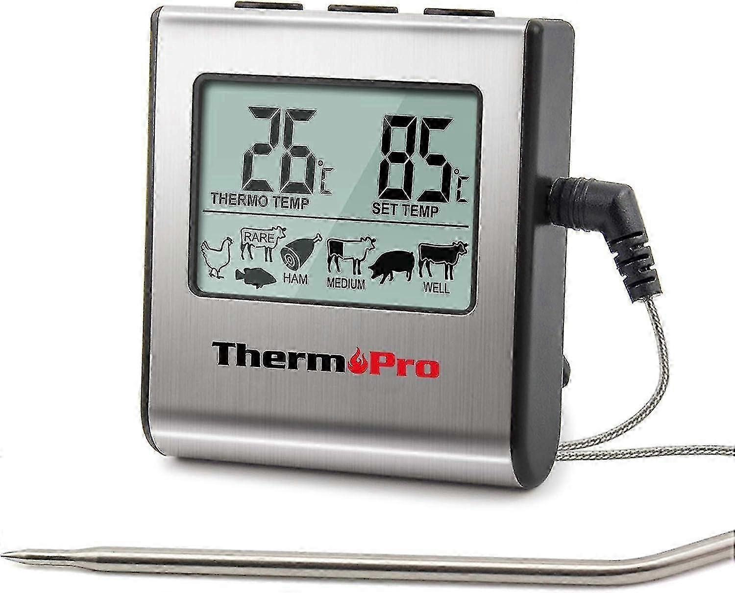 Digital Meat Cooking Thermometer With Large Lcd Display For Smoker Oven Kitchen Treats Barbecue Grill Thermometer With Timer And Temperature