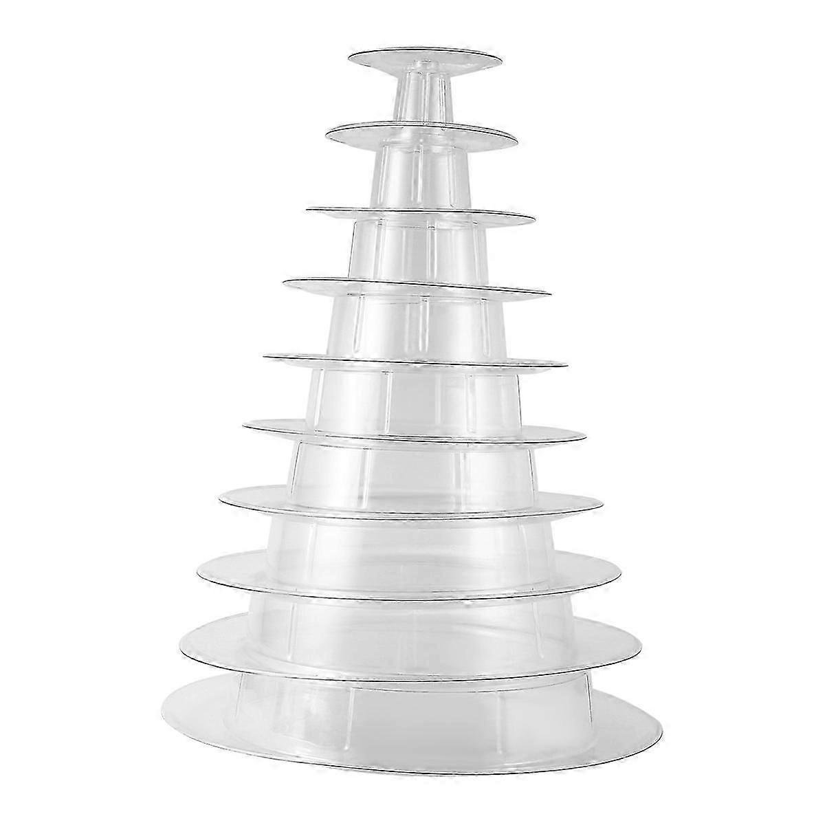 10-lags tårn Macaron Macaron display stander rundt kagestativ PVC bakke fødselsdag bryllup display stander