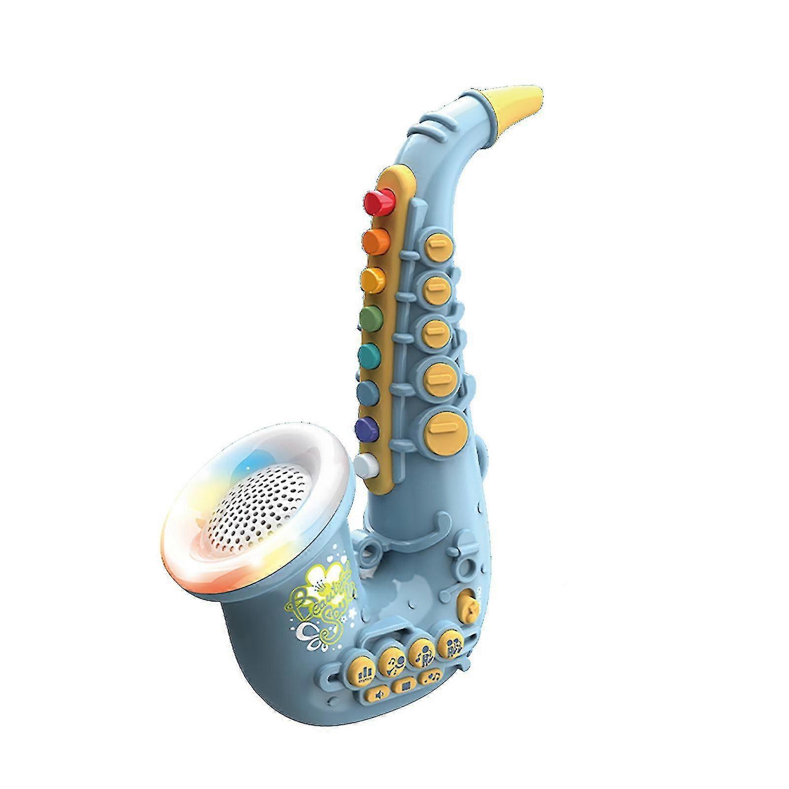 Children's Toys, Playing Music, Lighting, Eight-tone Saxophone1pc-blue