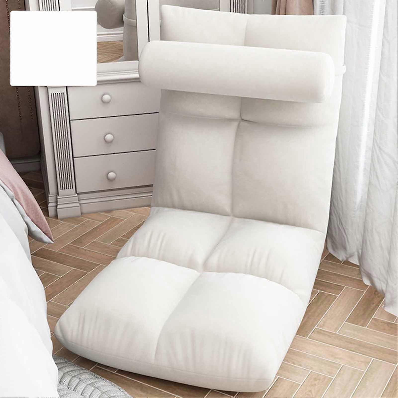 Folding Sofa Chair Adjustable Anti Slip Floor Chair For Home Use White