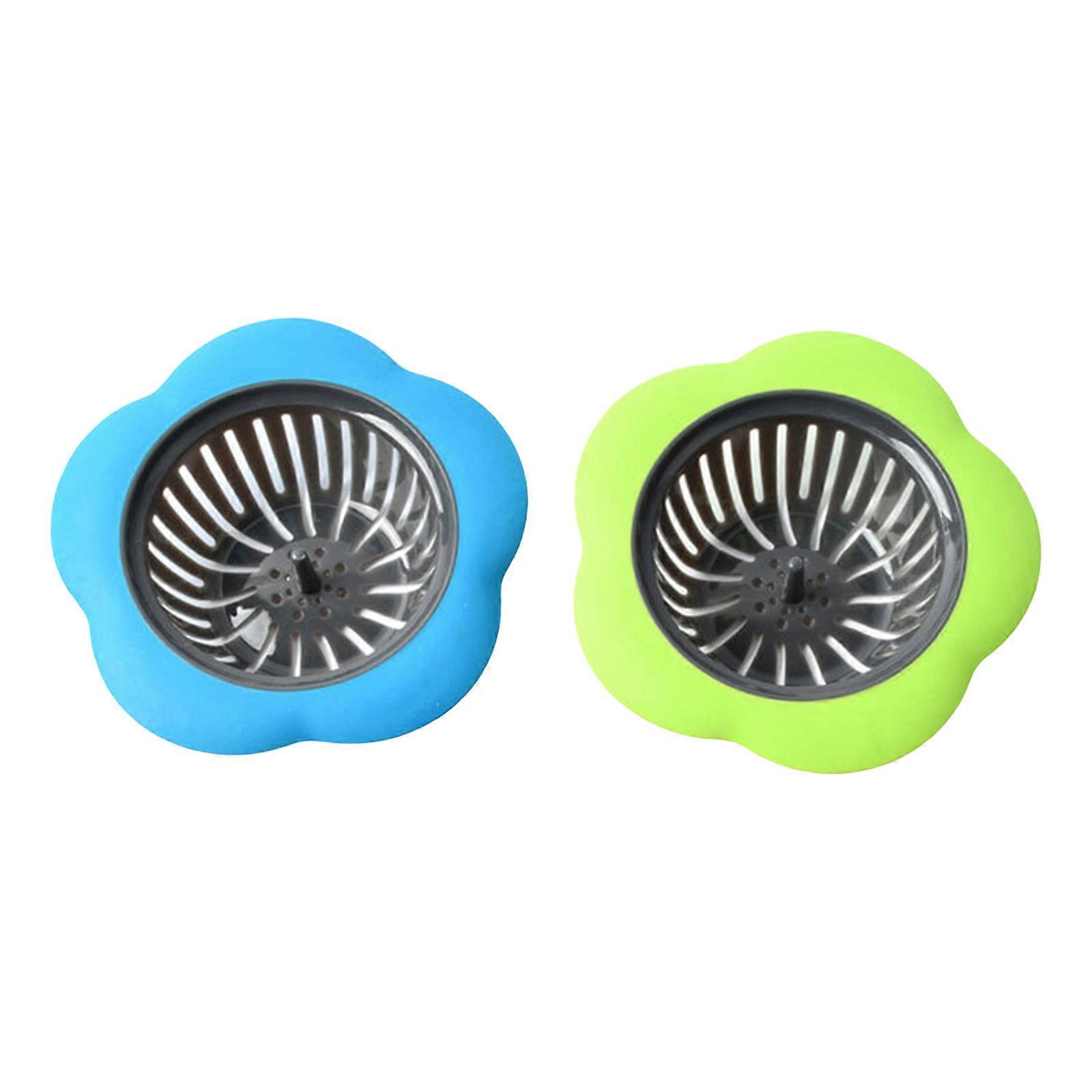 Set of 2 Kitchen Sink Drain Strainers Basket Sink Drain Basket Kitchen Sink Strainers Suitable for Effective Filtering Multicolor