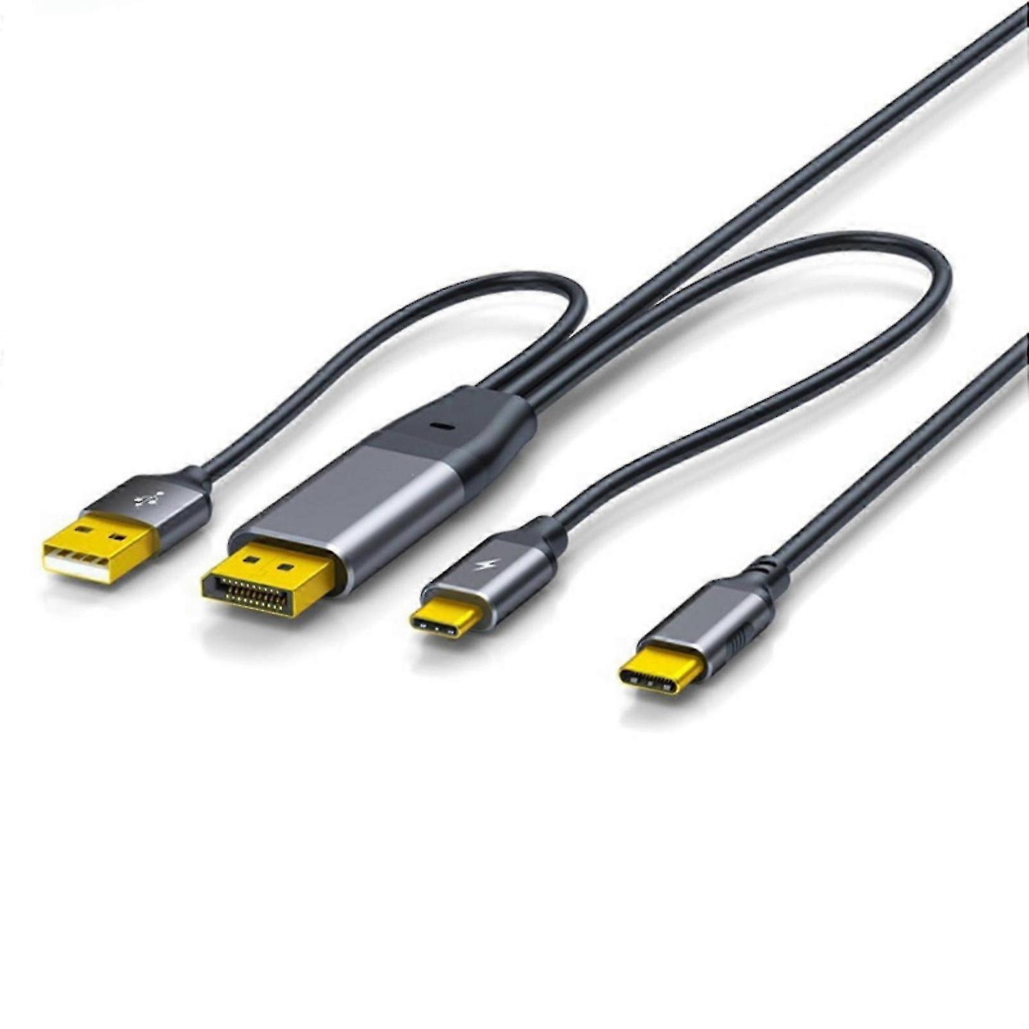 USB C to DisplayPort Cable 4K@60Hz with Touch Control for Portable Monitors and VR Gaming Devices