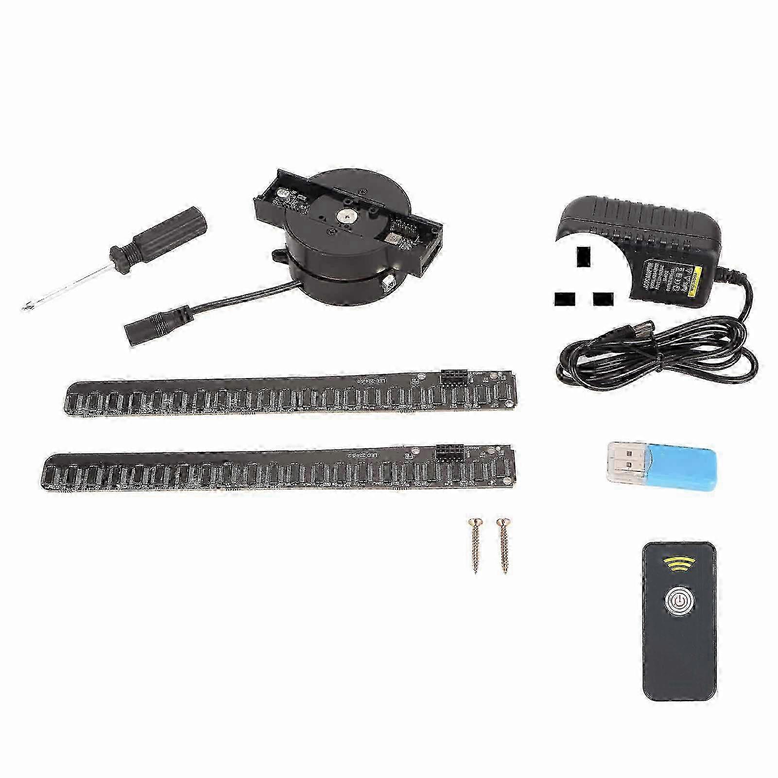 3D Hologram Fan 2000x224 224 LED Beads Support WiFi APP Hologram Projector Fan Advertising Display Machine 100?240V 16.1in UK Plug