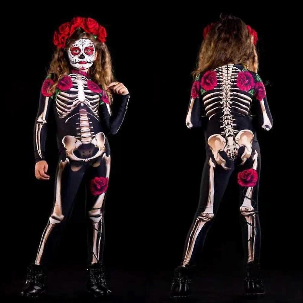 Halloween Skeleton Print Jumpsuit