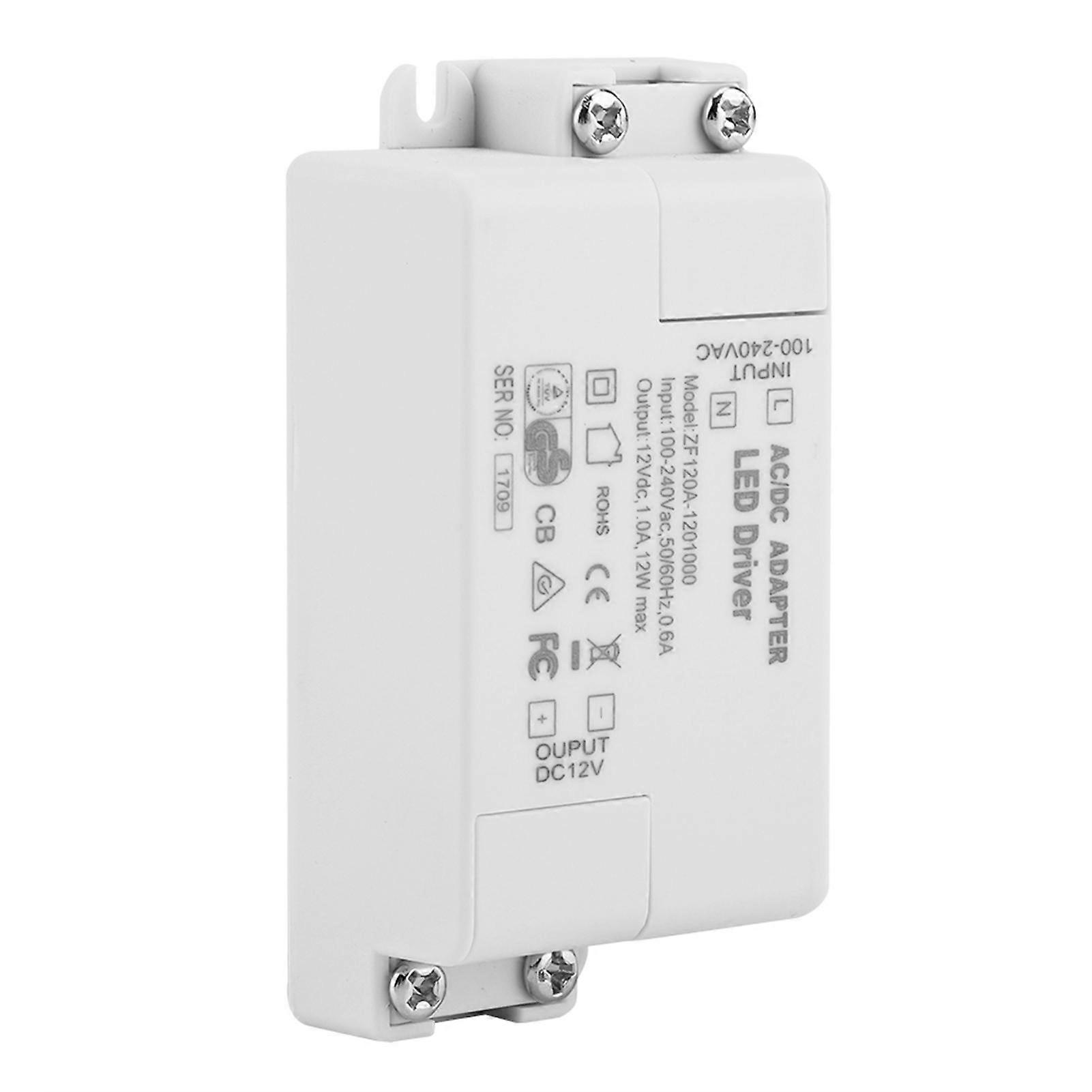 AC 100-240V to DC 12V SMD LED Driver Switch Power Transformer for LED Strip Light (12W)
