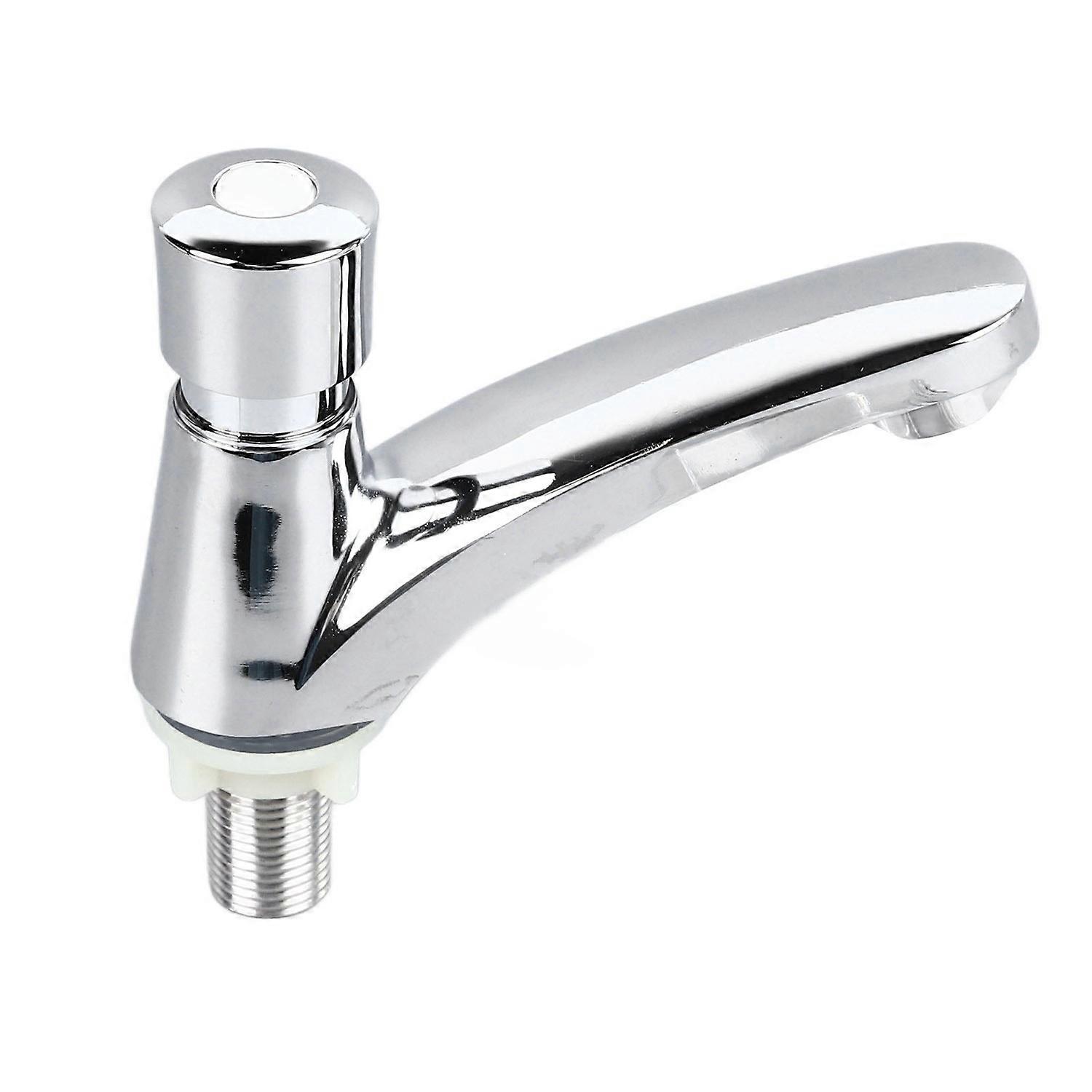 Basin Sink Faucet Push Button Design Water Saving Rugged Reliable Time Delay Faucet for Home Single 