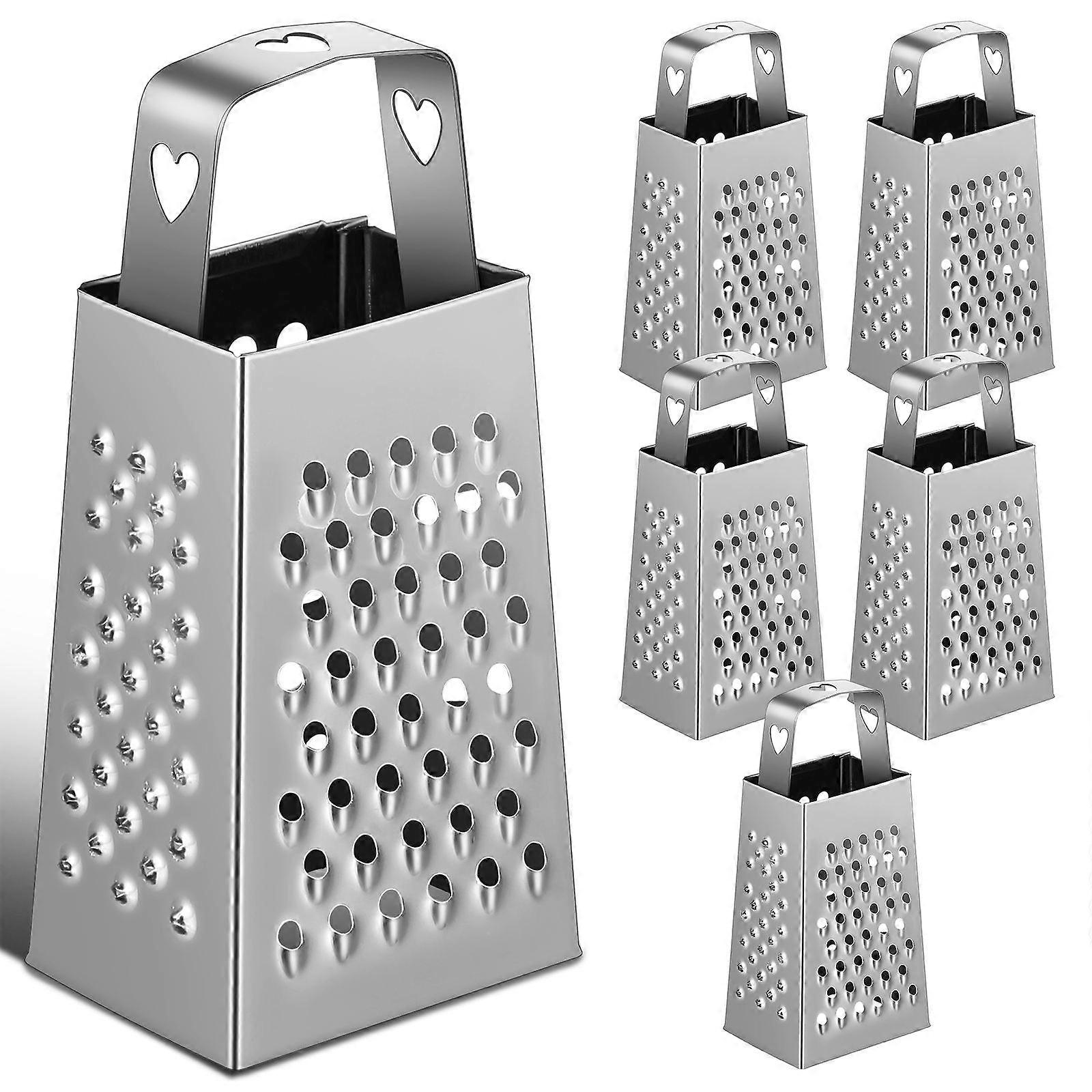 For Kitchen Multi Function Vegetable And Shredder Stainless Steel Four Sided Box Silver 6Pcs
