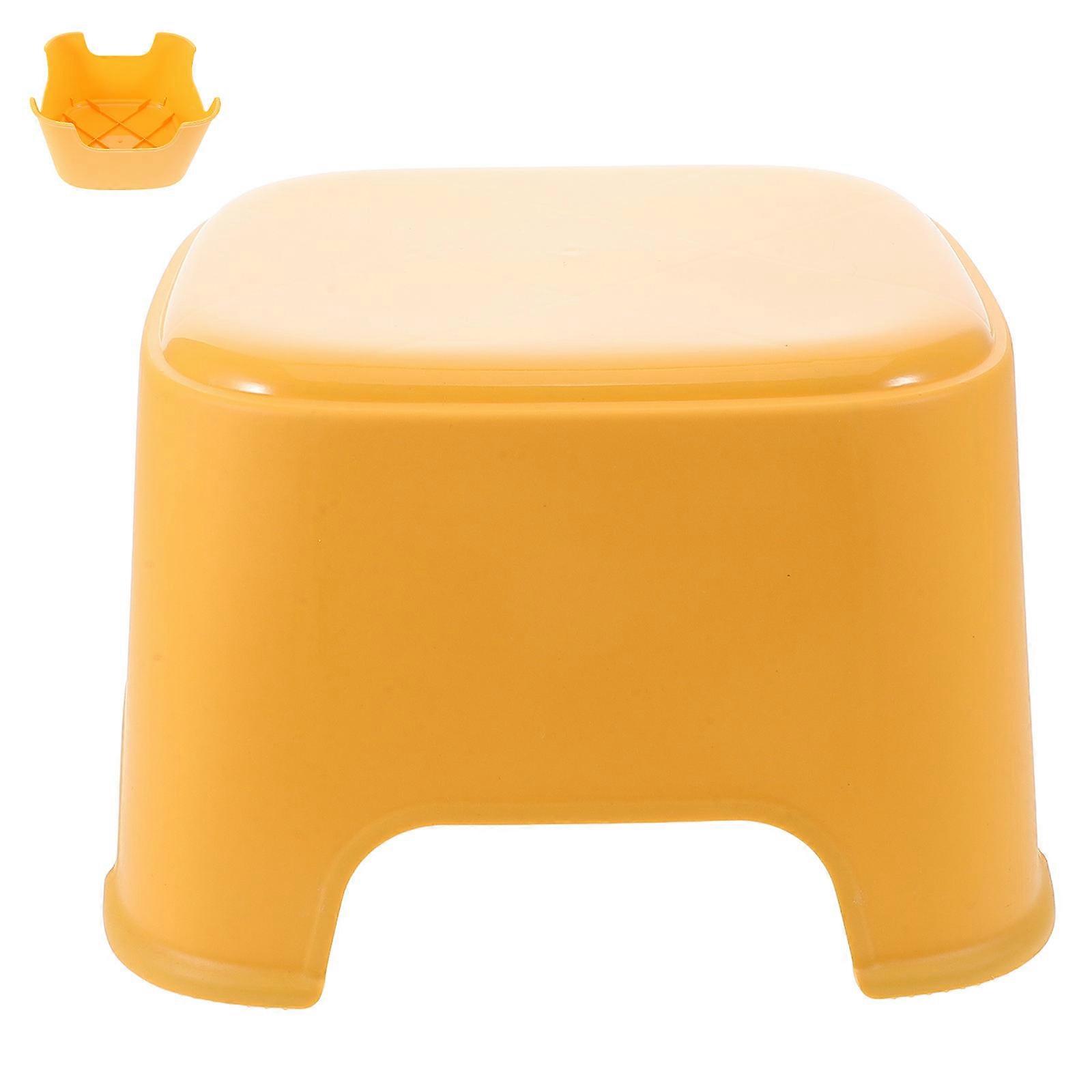 Kids Stool Plastic Bathroom Step Stool for Home Use Yellow Comfortable
