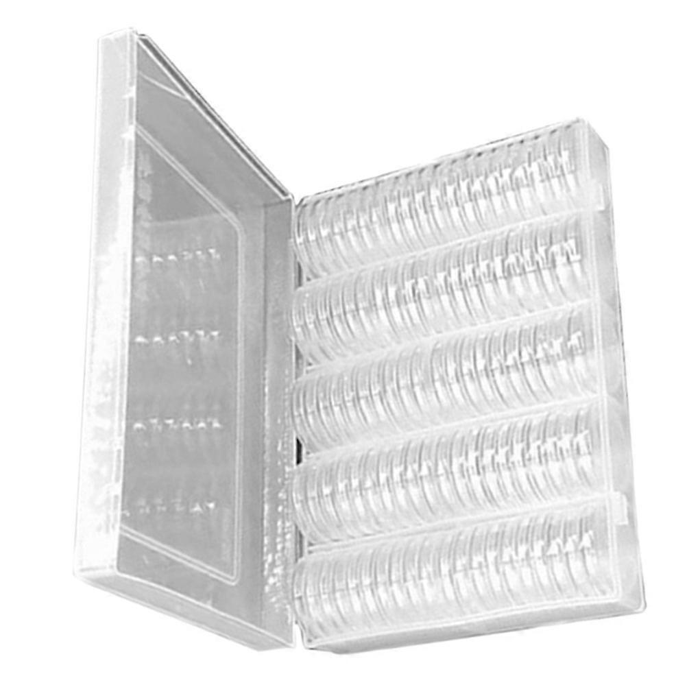 Coin Collection Holder Plastic Case for Storage Use 100Pcs