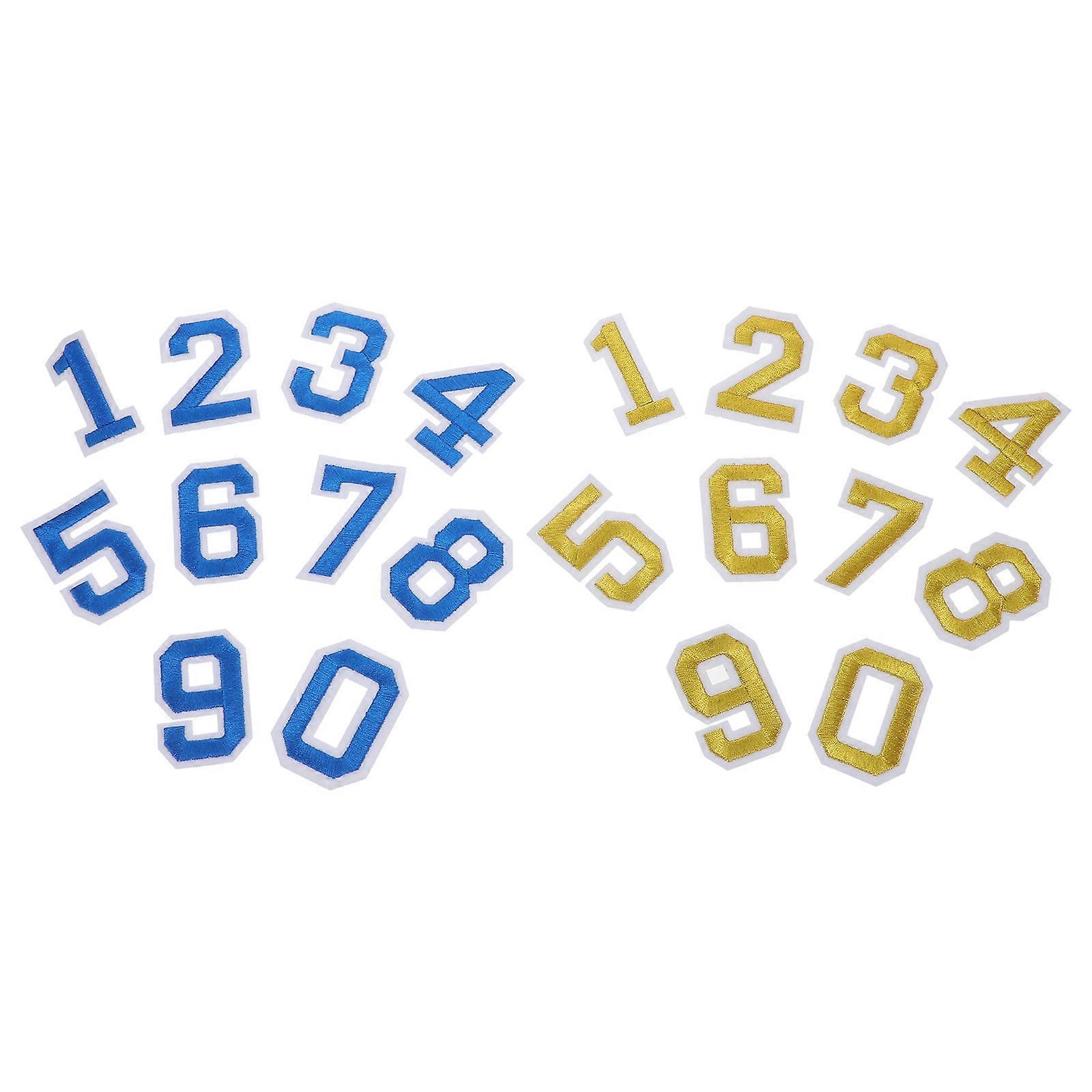 Ball Jersey Number Iron on Patches for Decoration 2Sets Embroidered Appliques